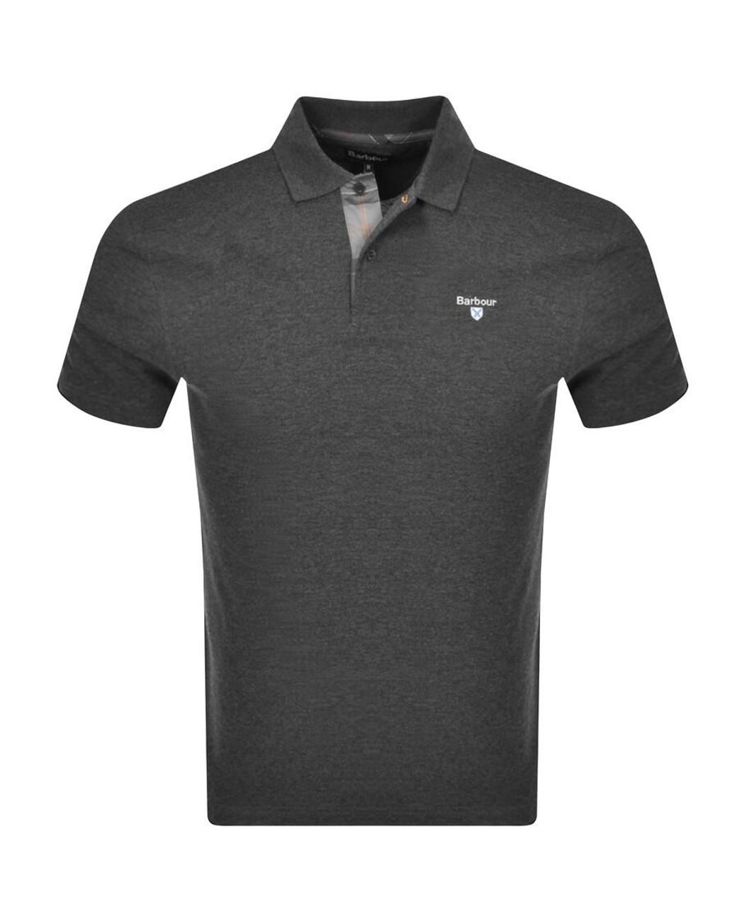 Barbour Gray Pique Polo T Shirt for men