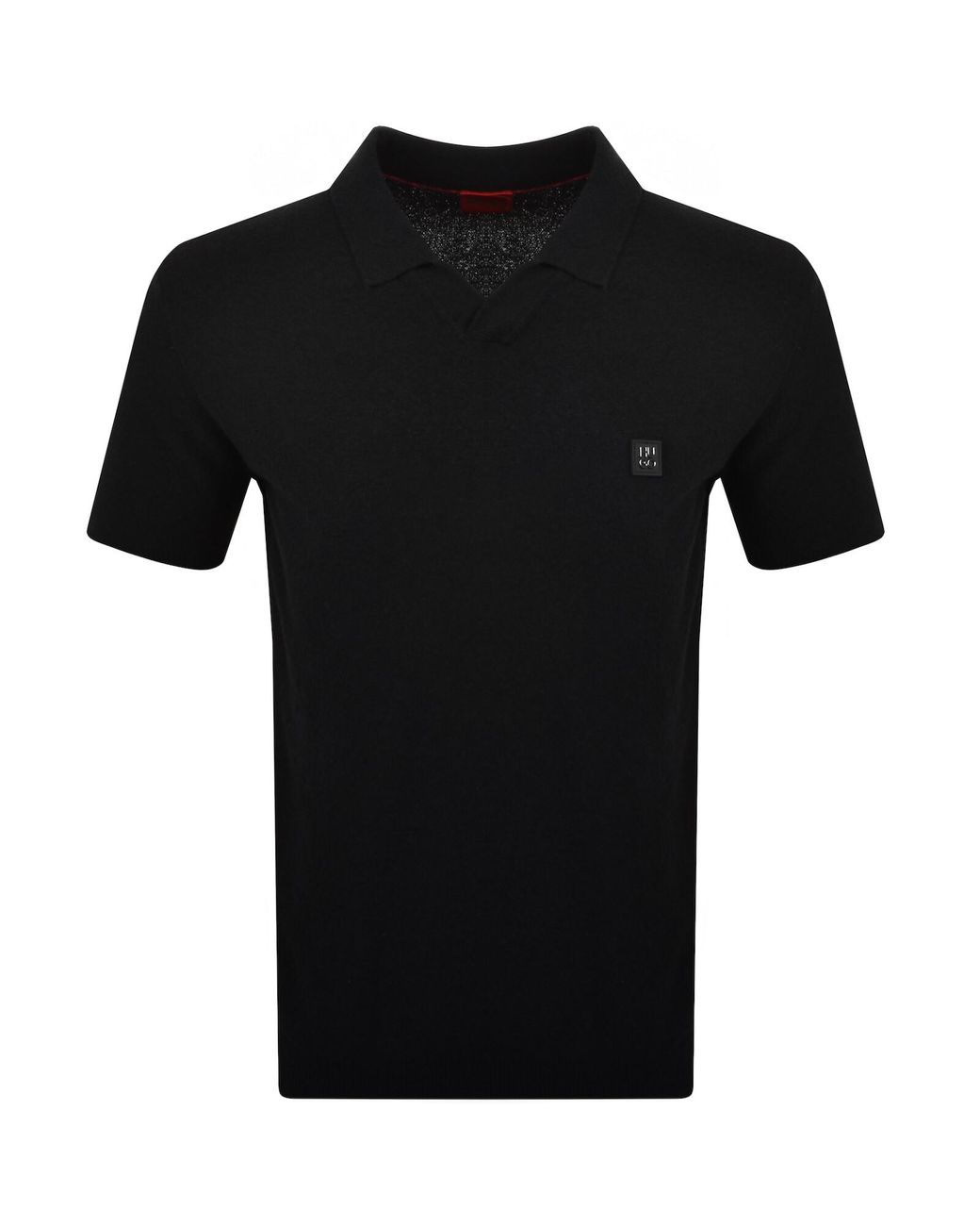 HUGO Black Shiplom Knit Polo for men