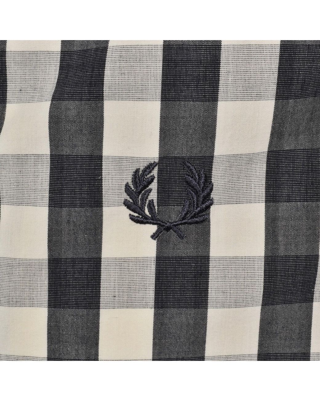 Fred Perry Black Poplin Check Overshirt for men
