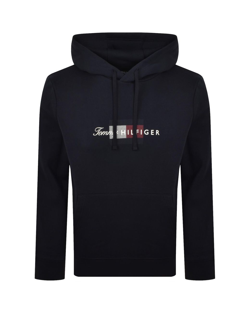 Tommy Hilfiger Blue Script Flag Hoodie for men