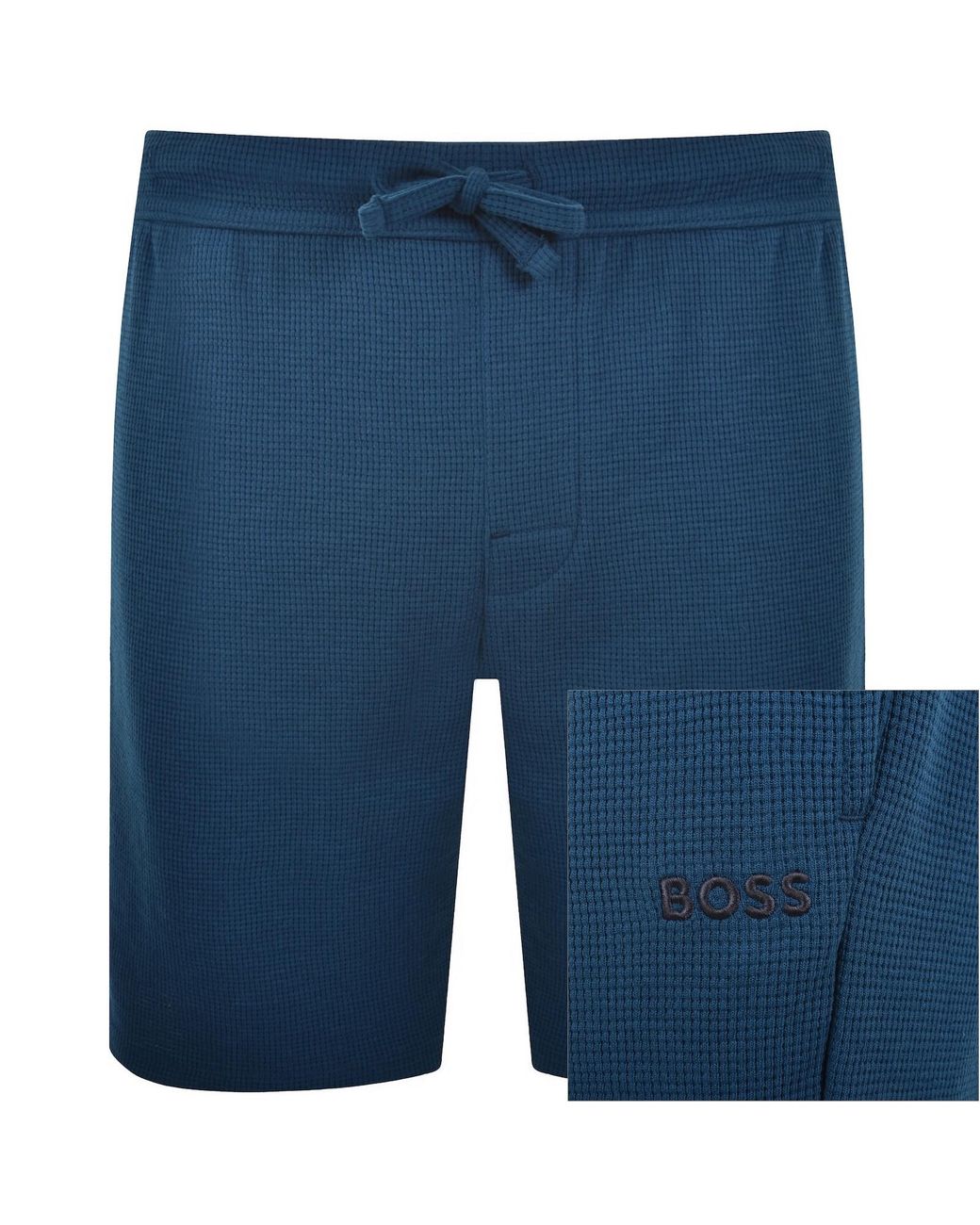 BOSS BUSINESS Blue Boss Waffle Shorts for men