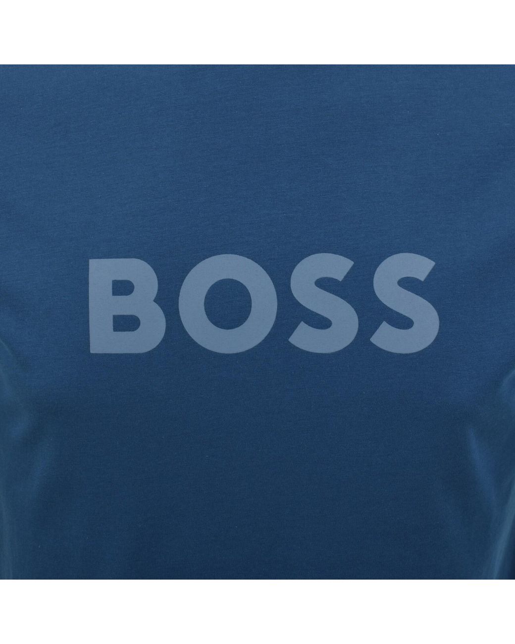 BOSS BUSINESS Blue Boss Beachwear Logo T Shirt for men