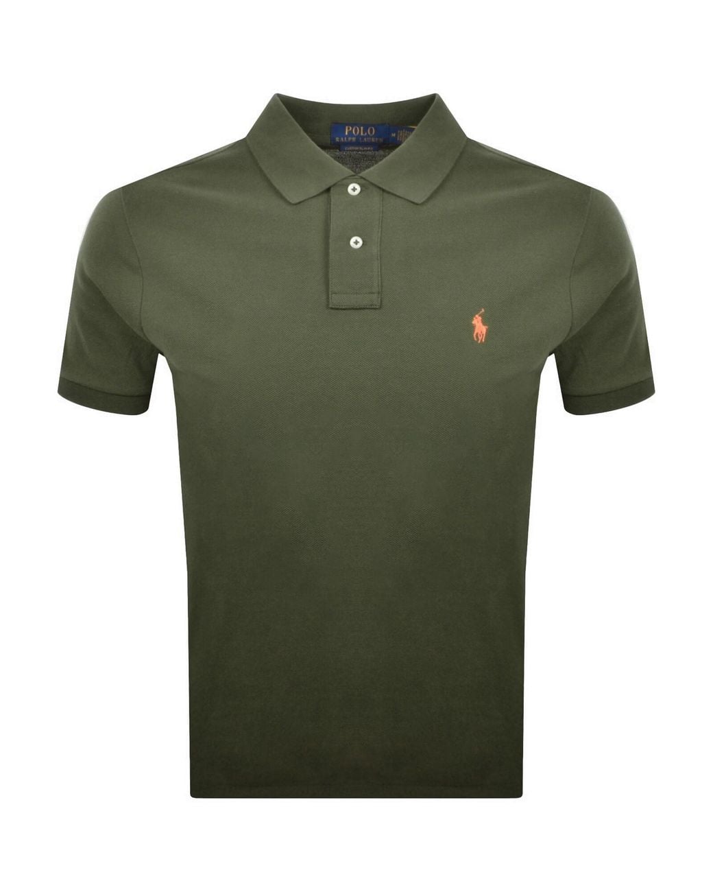 Ralph Lauren Green Custom Slim Fit Polo T Shirt for men
