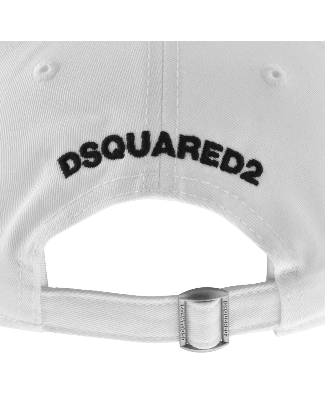 DSquared² White Badge Baseball Cap for men