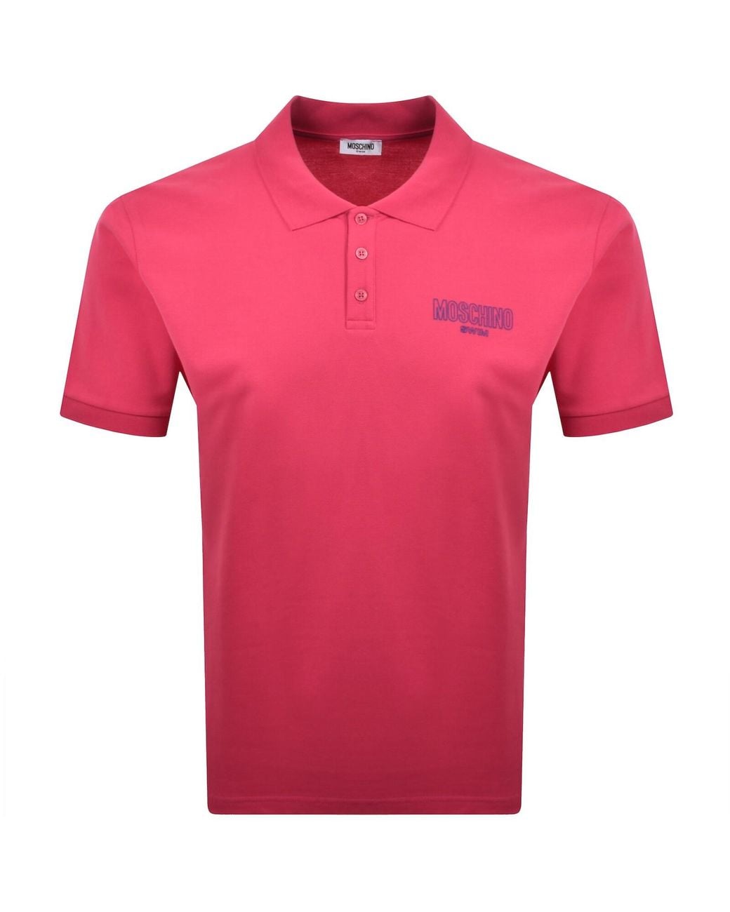 Moschino Pink Swim Short Sleeved Polo T Shirt for men