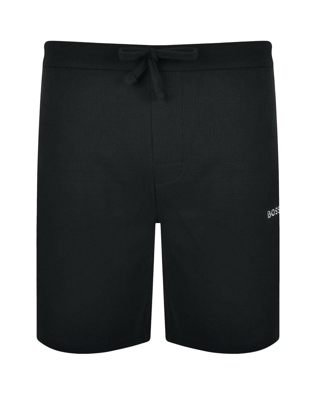 BOSS BUSINESS Black Boss Waffle Shorts for men