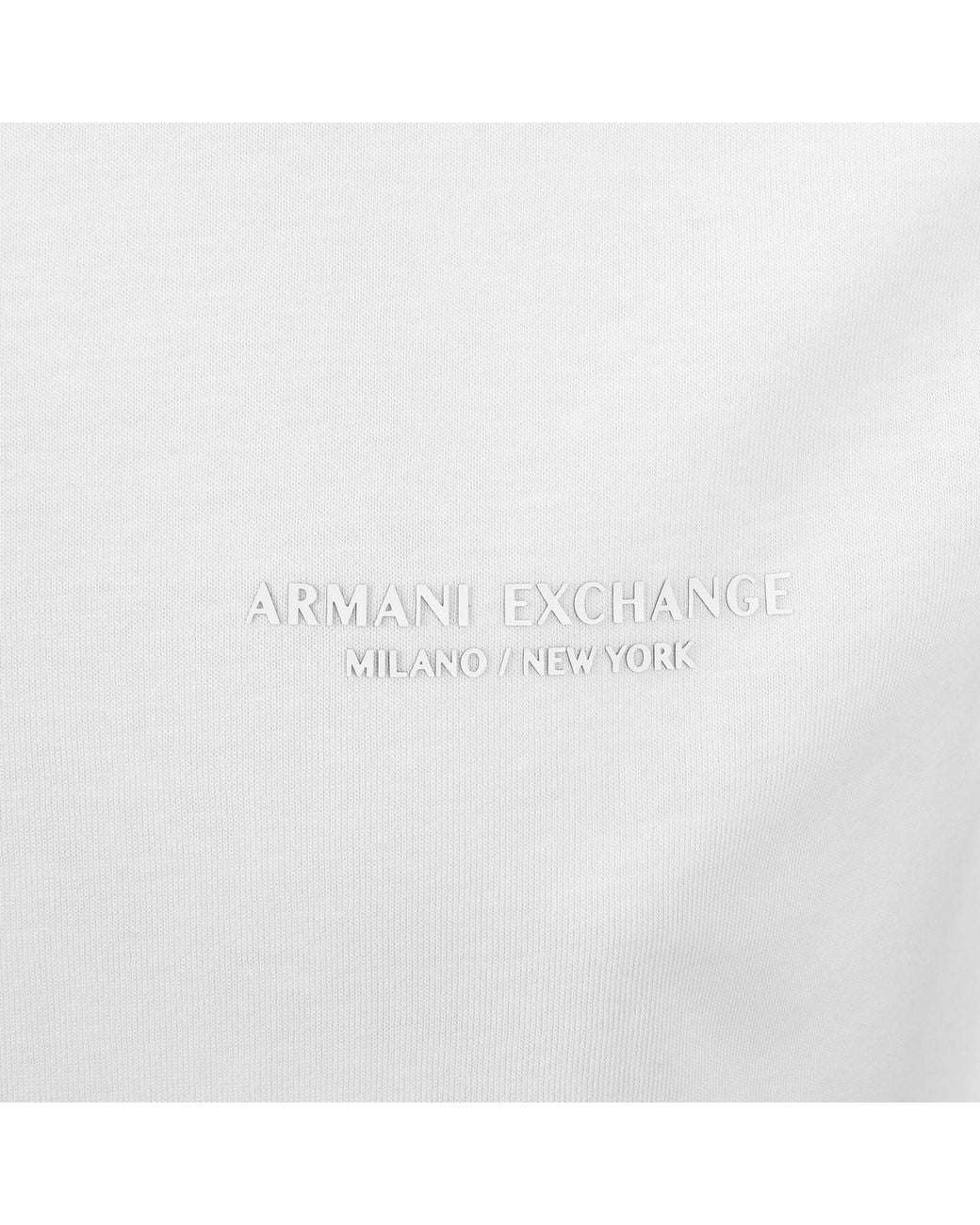 ARMANI EXCHANGE White Small Logo T Shirt for men