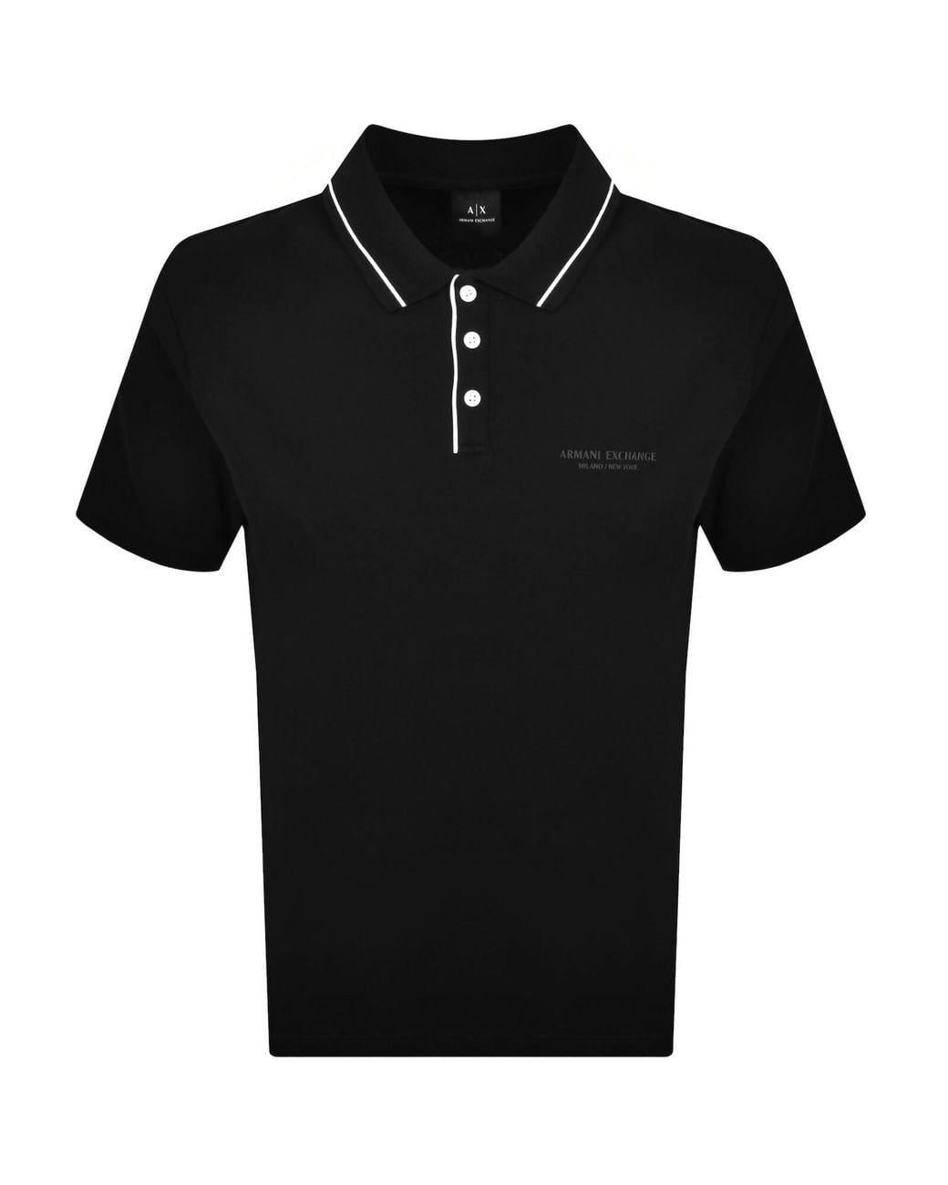 ARMANI EXCHANGE Black Polo T Shirt for men