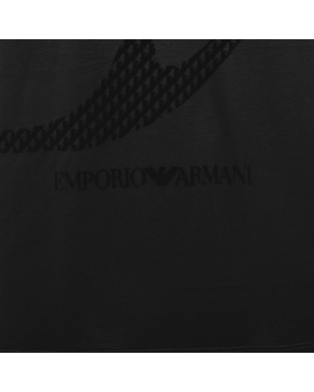 Armani Black Emporio Flocked T Shirt for men