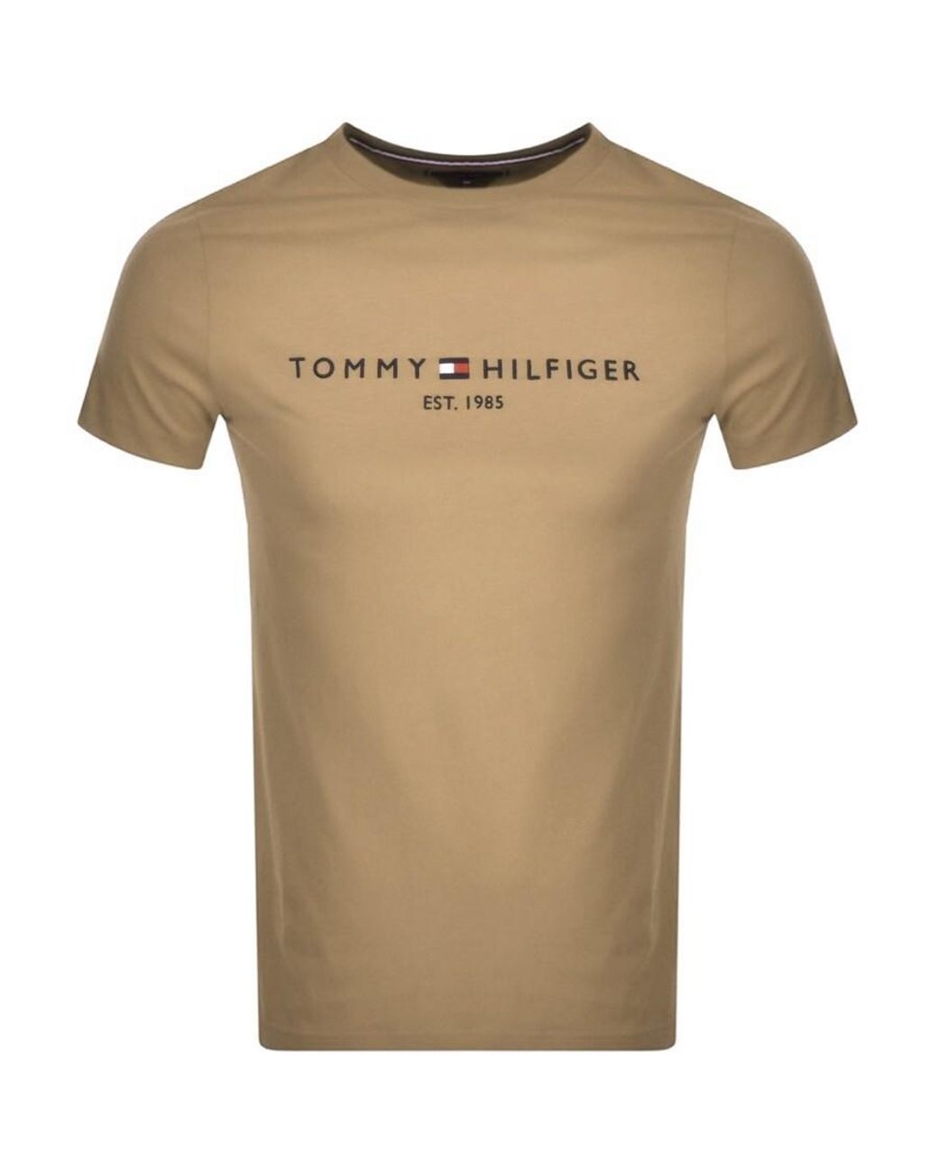 Tommy Hilfiger Logo T Shirt in Natural for Men | Lyst