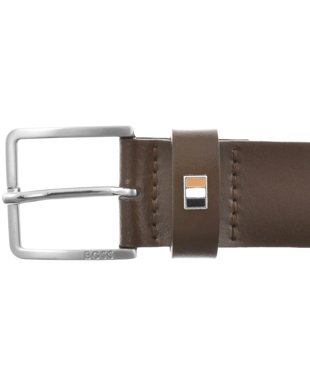 BOSS BUSINESS Brown Boss Ther Flag Belt for men