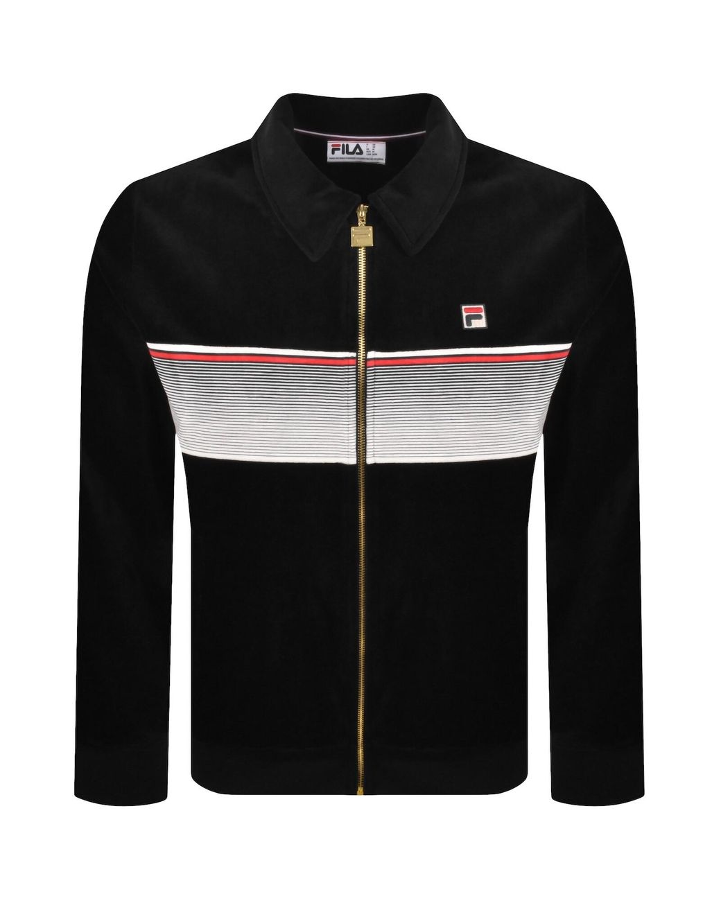 Fila Black Fila Malakai Velour Track Top for men