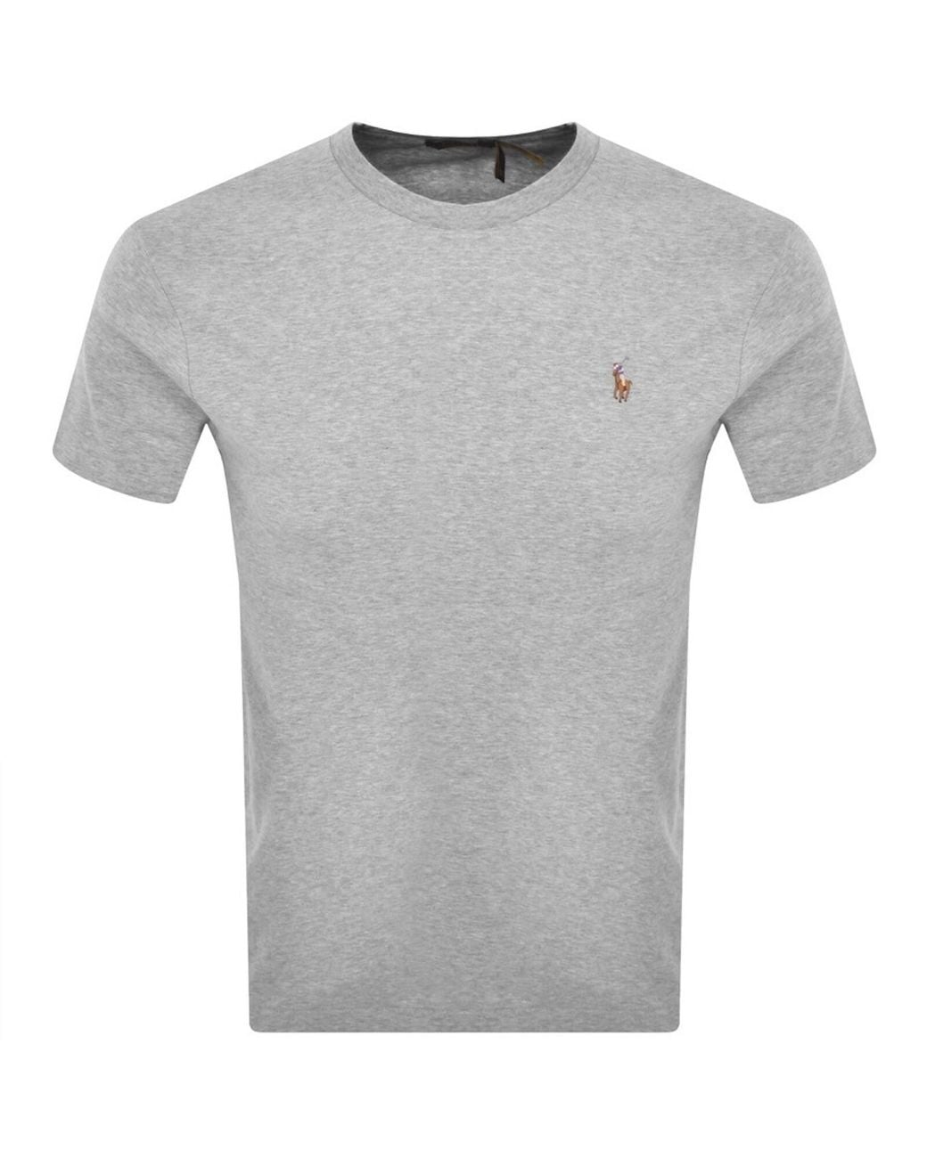Ralph Lauren Gray Pima Crew Neck T Shirt for men