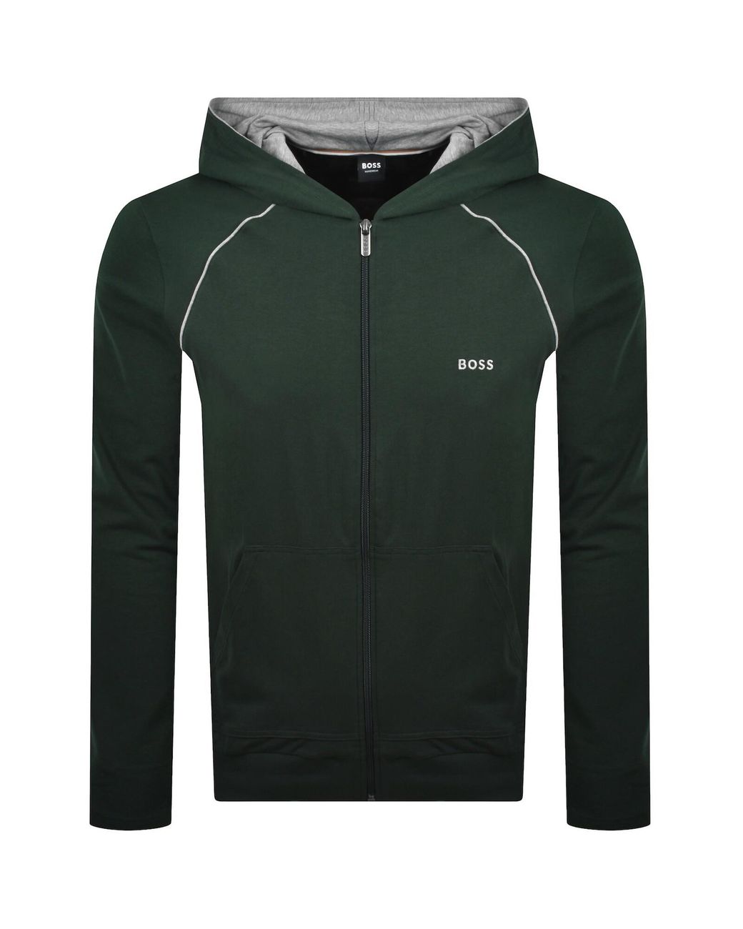 BOSS BUSINESS Green Boss Mix And Match Full Zip Hoodie for men