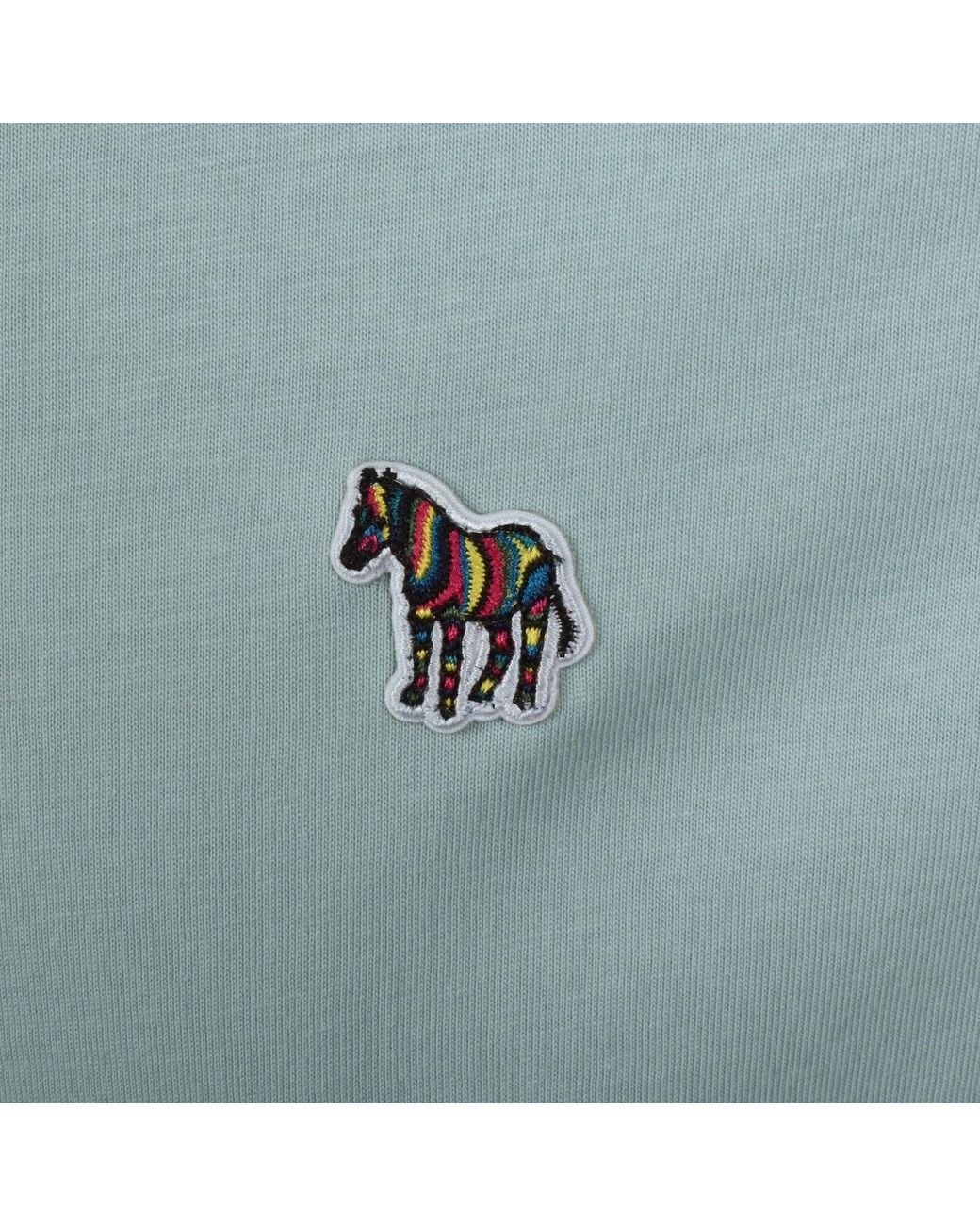 Paul Smith Blue Short Sleeve Zebra T Shirt for men