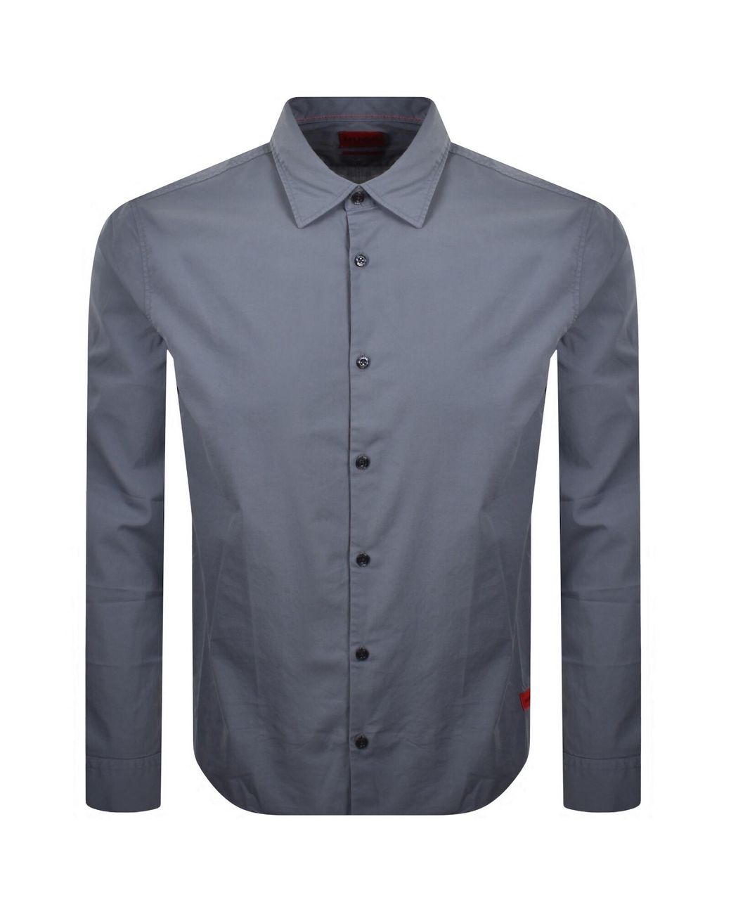 HUGO Blue Long Sleeved Ermo Shirt for men