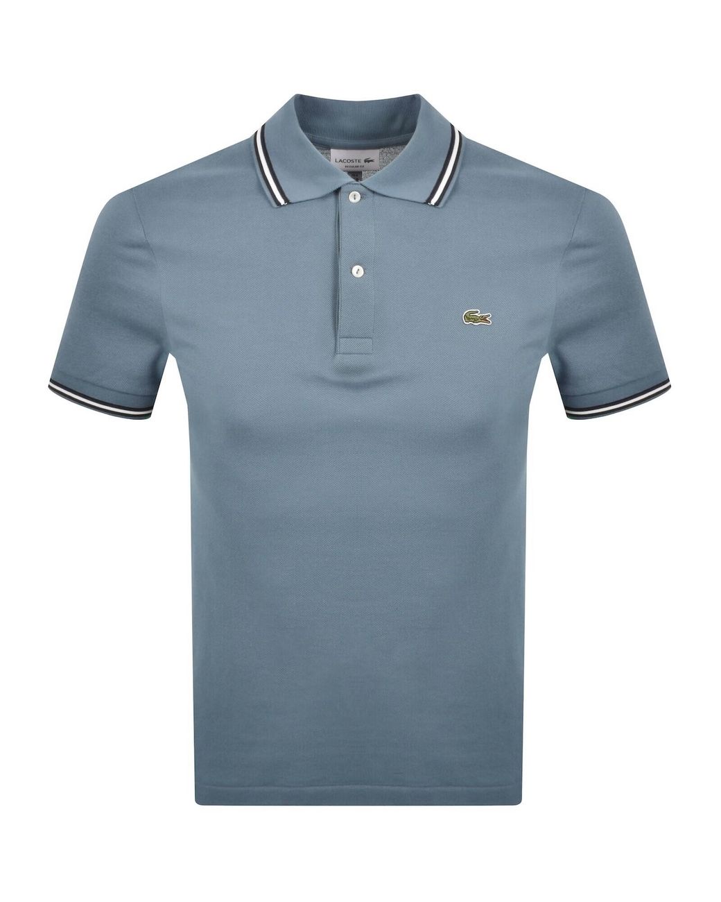Lacoste Blue Tipped Polo T Shirt for men