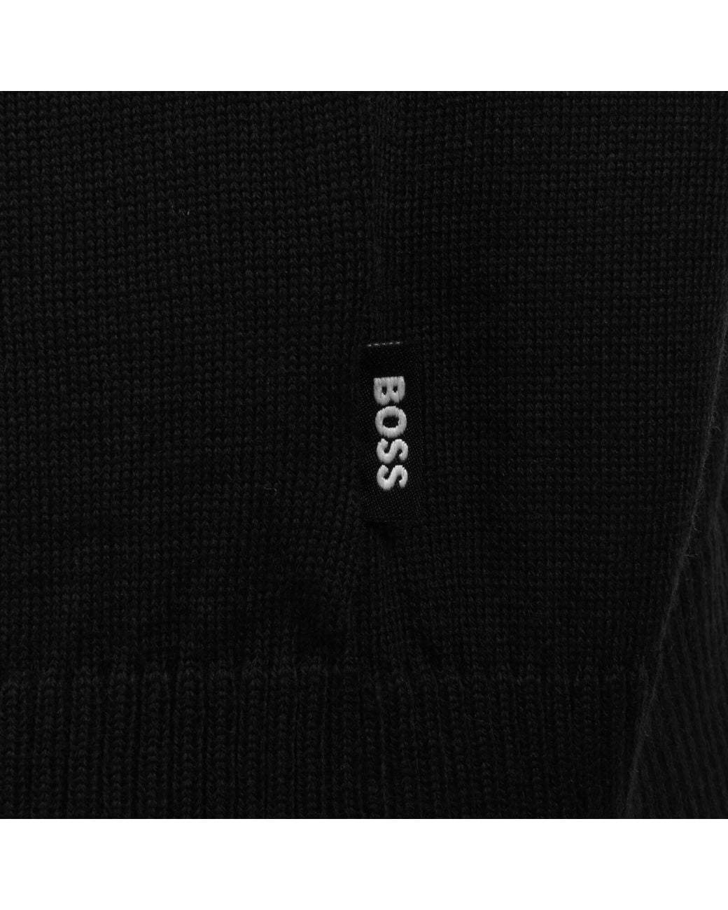 BOSS BUSINESS Black Boss Lantoni Knit Polo for men