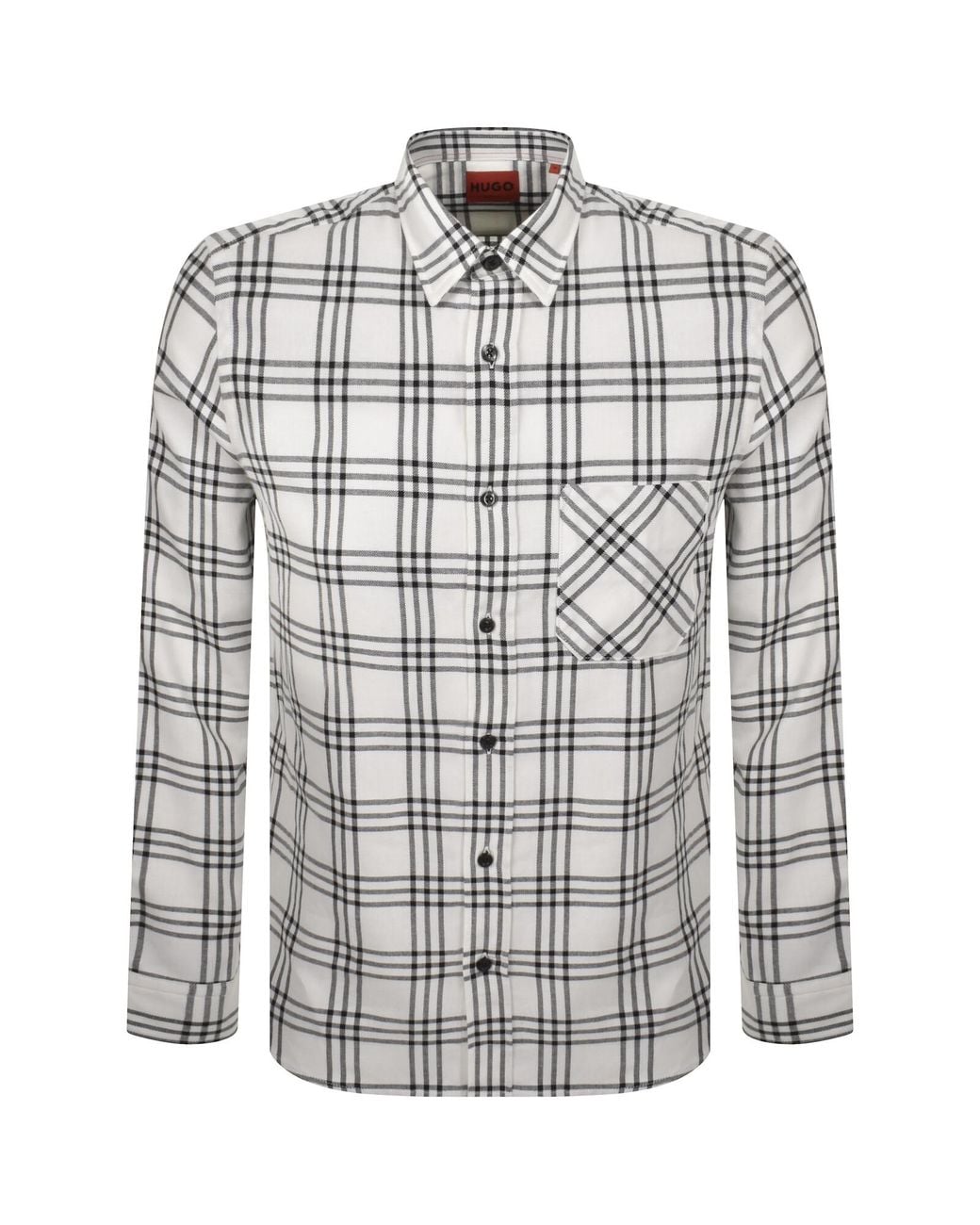 HUGO White Long Sleeved Emero Shirt Natural for men