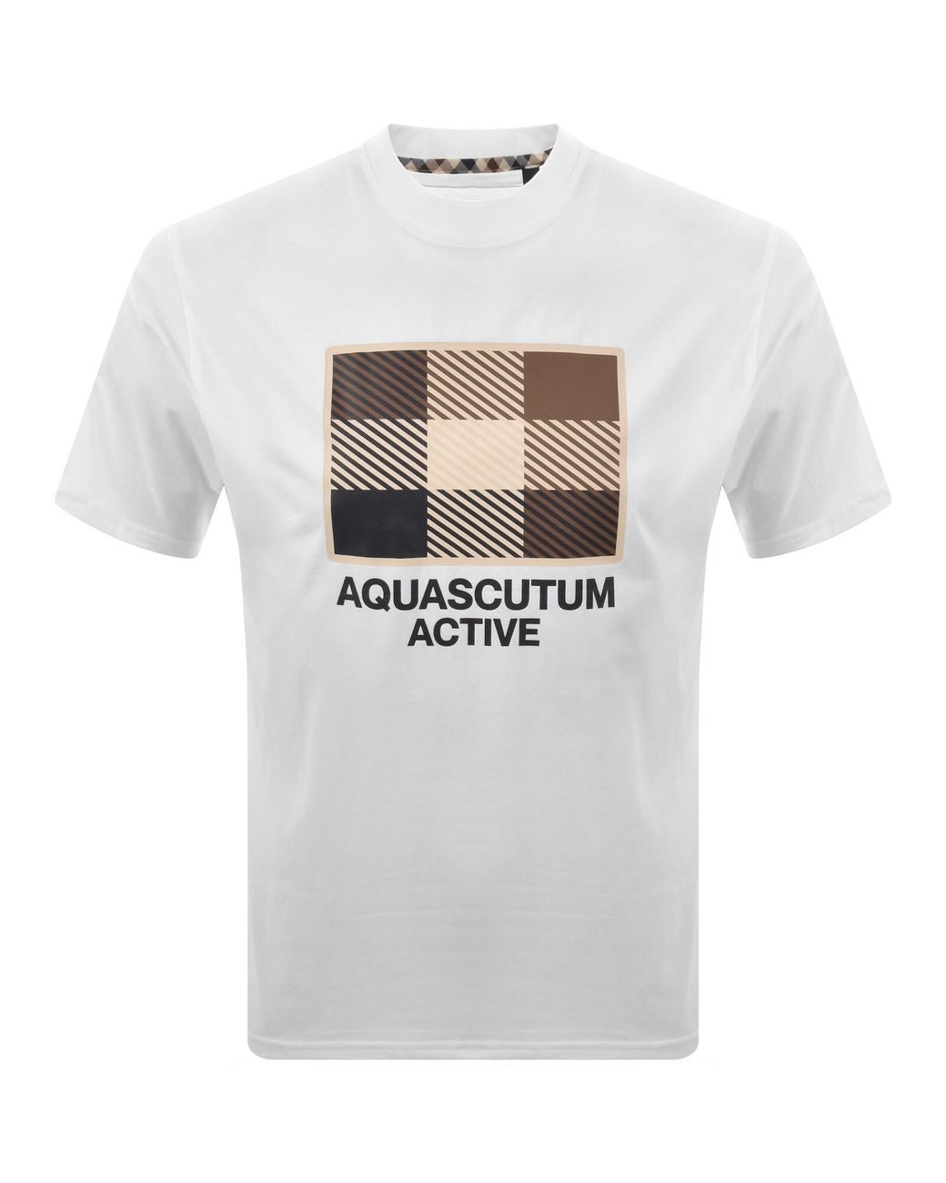 Aquascutum White Graphic T Shirt for men