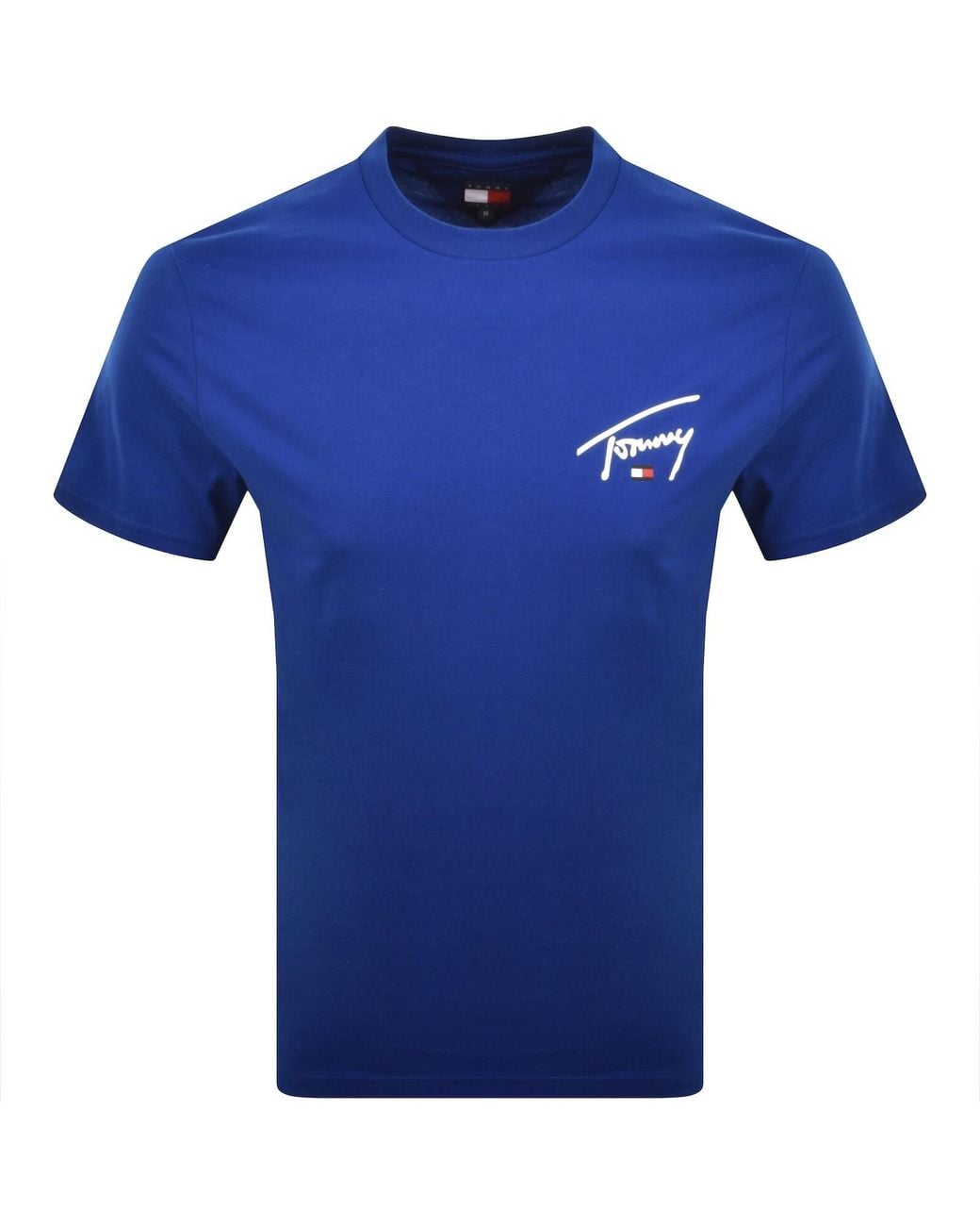 Tommy Hilfiger Blue Signature T Shirt Deep Marine for men