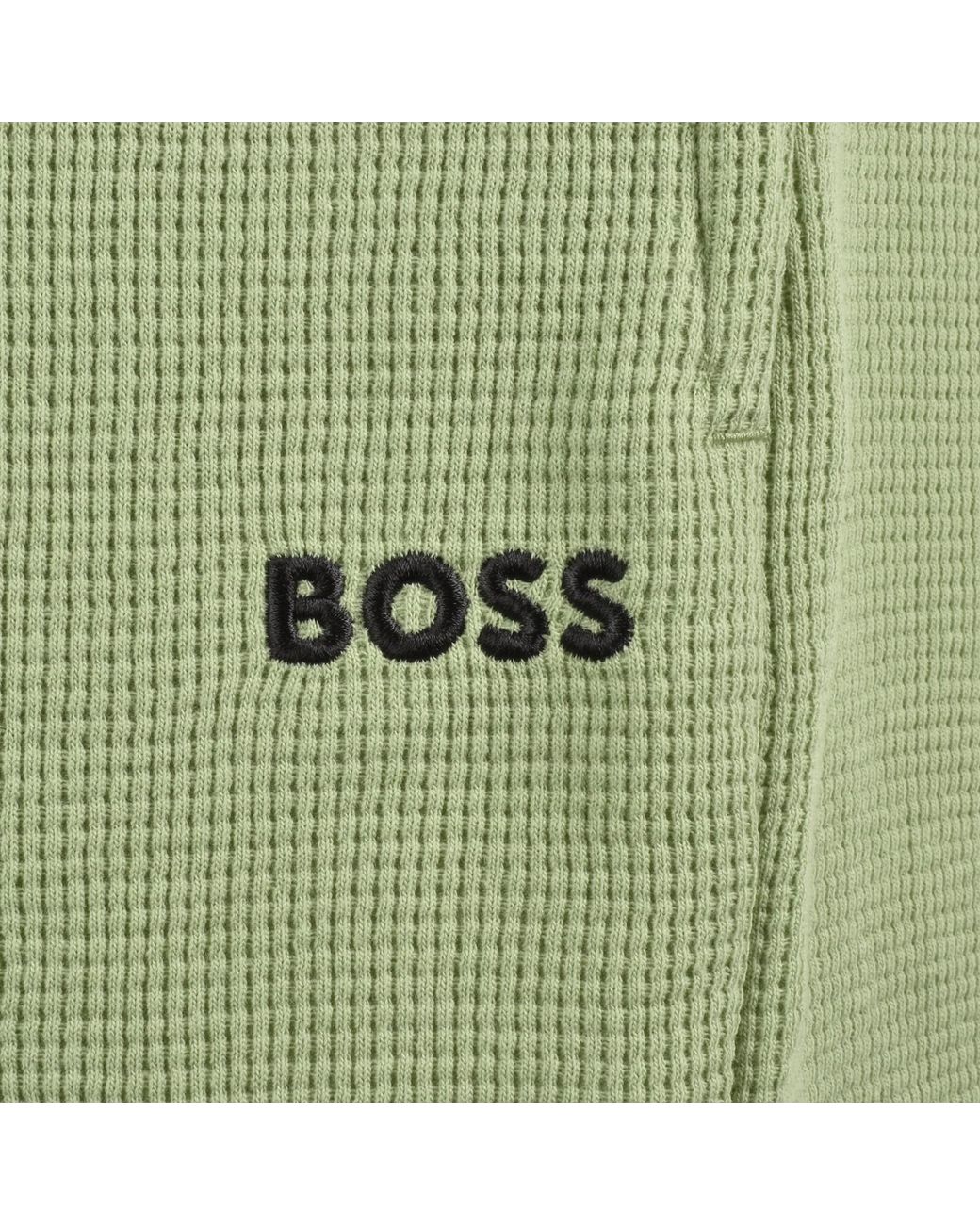 BOSS BUSINESS Green Boss Waffle Shorts for men
