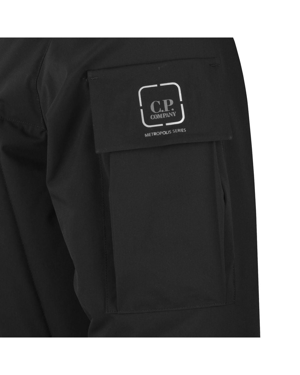 C P Company Black Cp Company Micro Tec Long Jacket for men