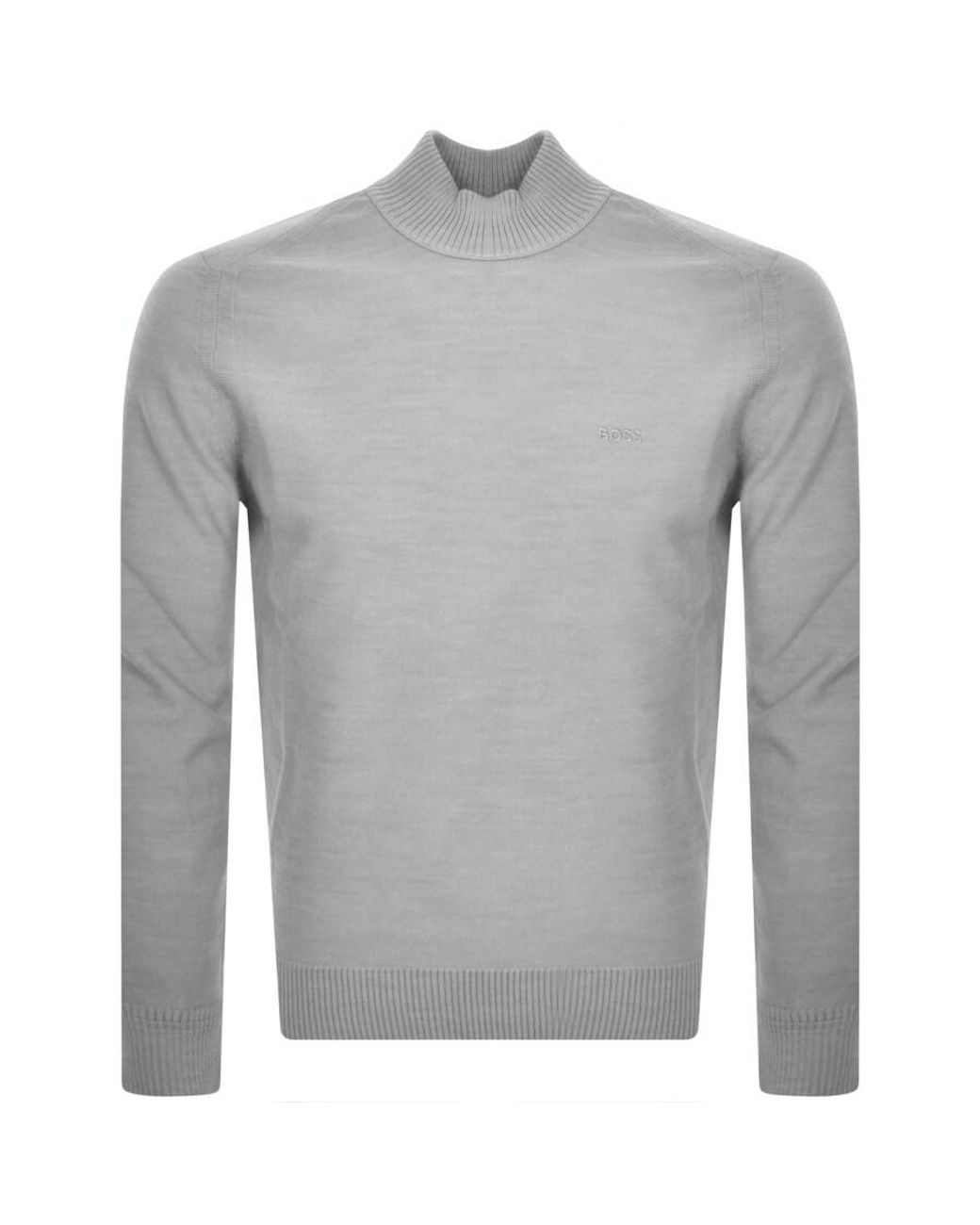BOSS by HUGO BOSS Boss Avac M Knit Jumper in Grey for Men Lyst UK