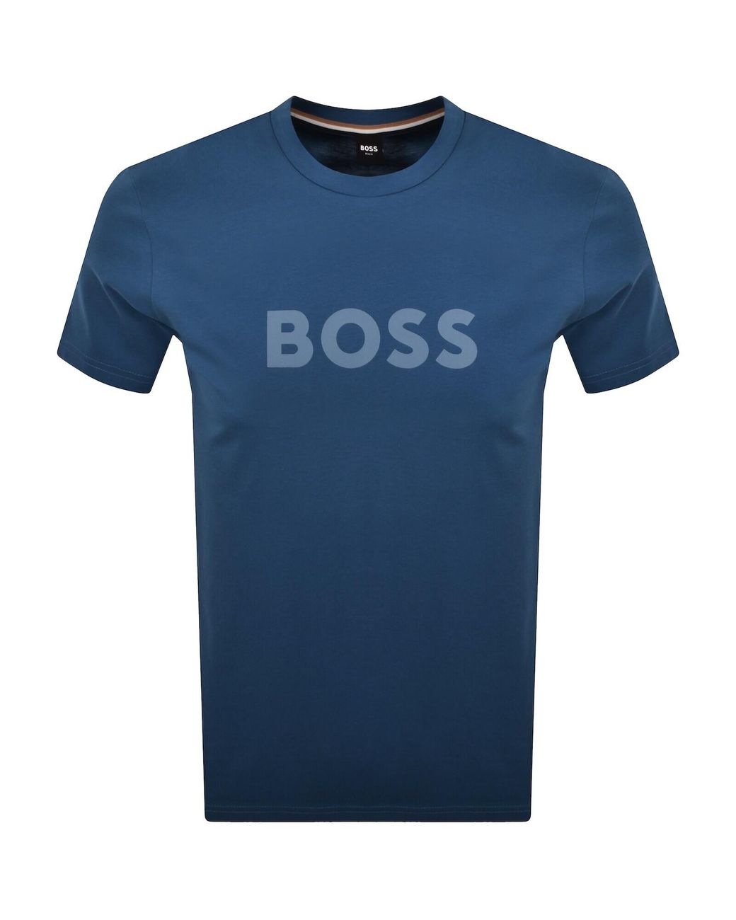 BOSS BUSINESS Blue Boss Beachwear Logo T Shirt for men