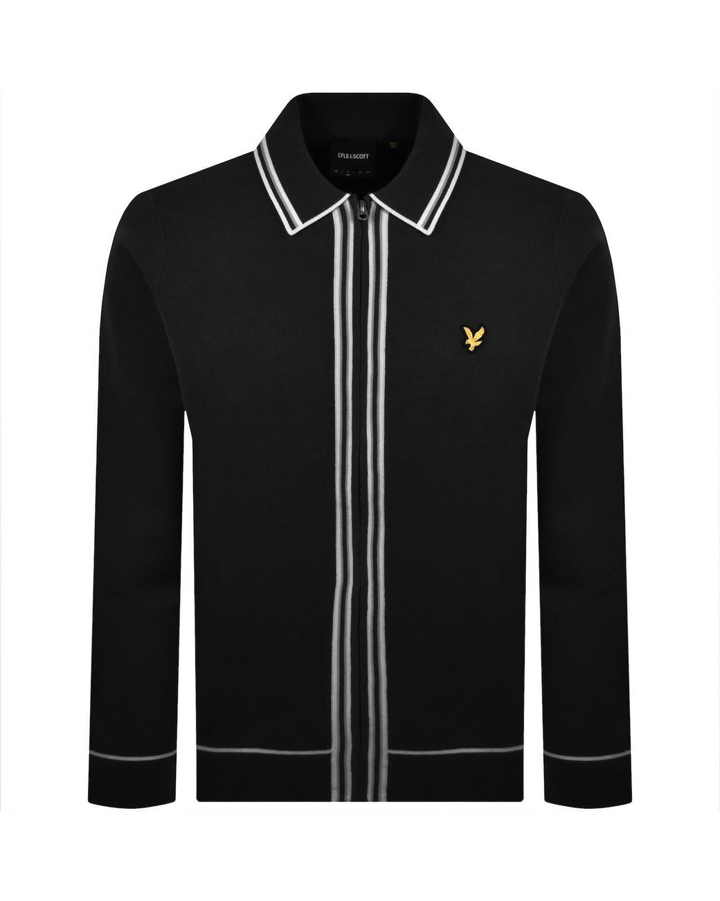 Lyle & Scott Black Tipped Full Zip Sweatshirt for men