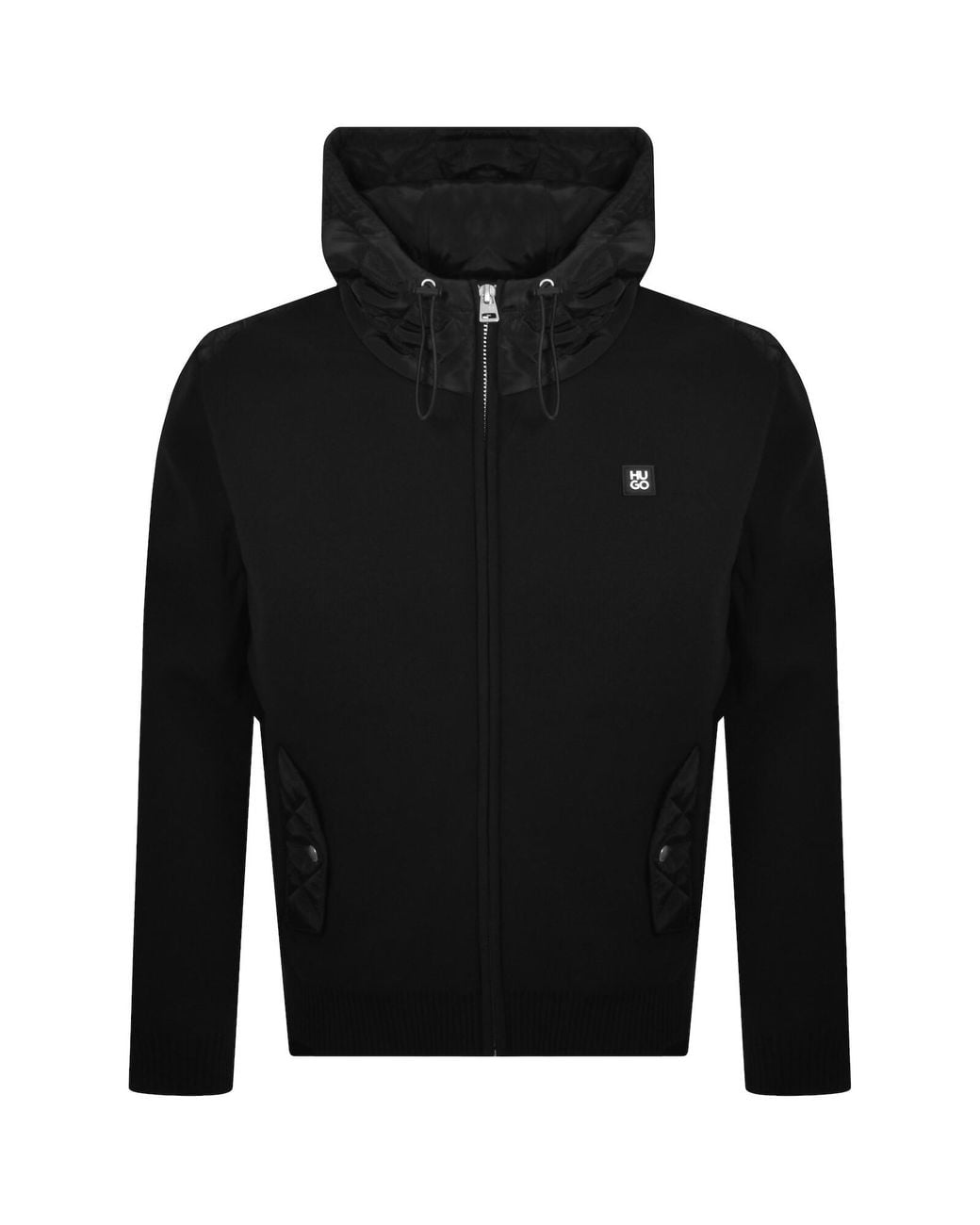 HUGO Black Sylon Full Zip Knit Jacket for men