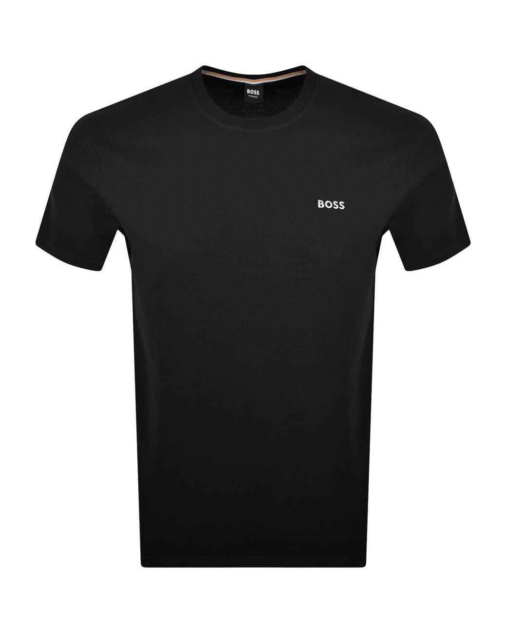 BOSS BUSINESS Black Boss Waffle T Shirt for men