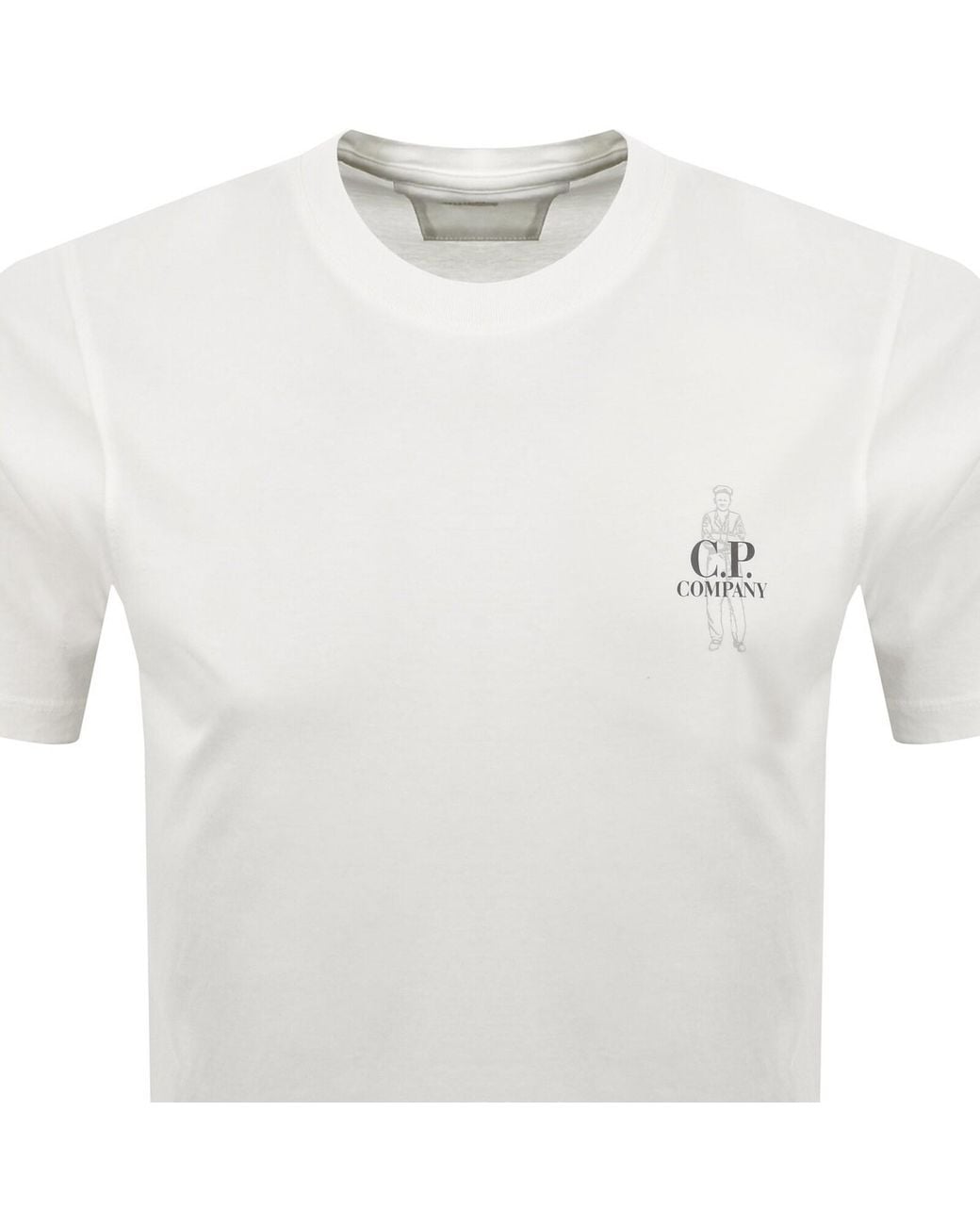 C P Company White Cp Company Comfort Logo T Shirt for men