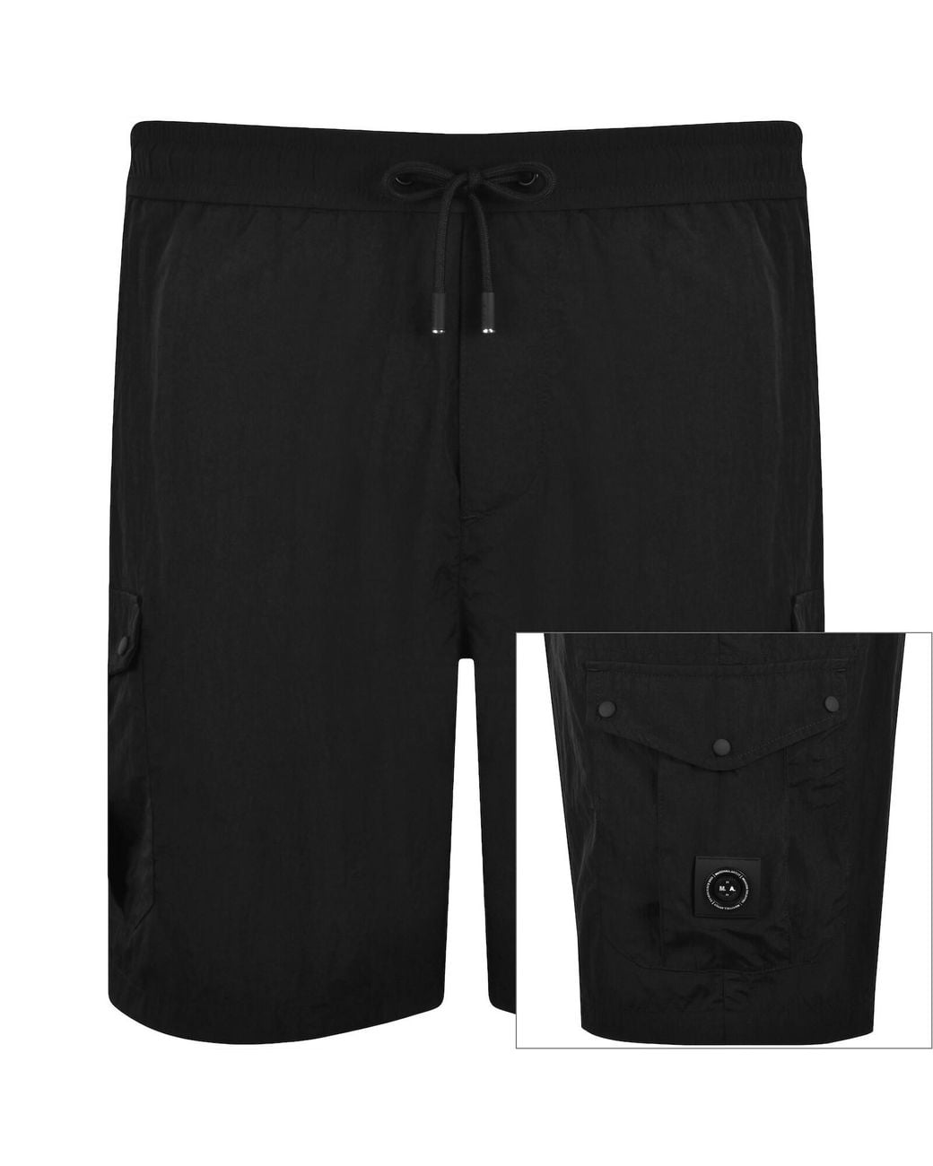 Marshall Artist Black Newport Cargo Swim Shorts for men