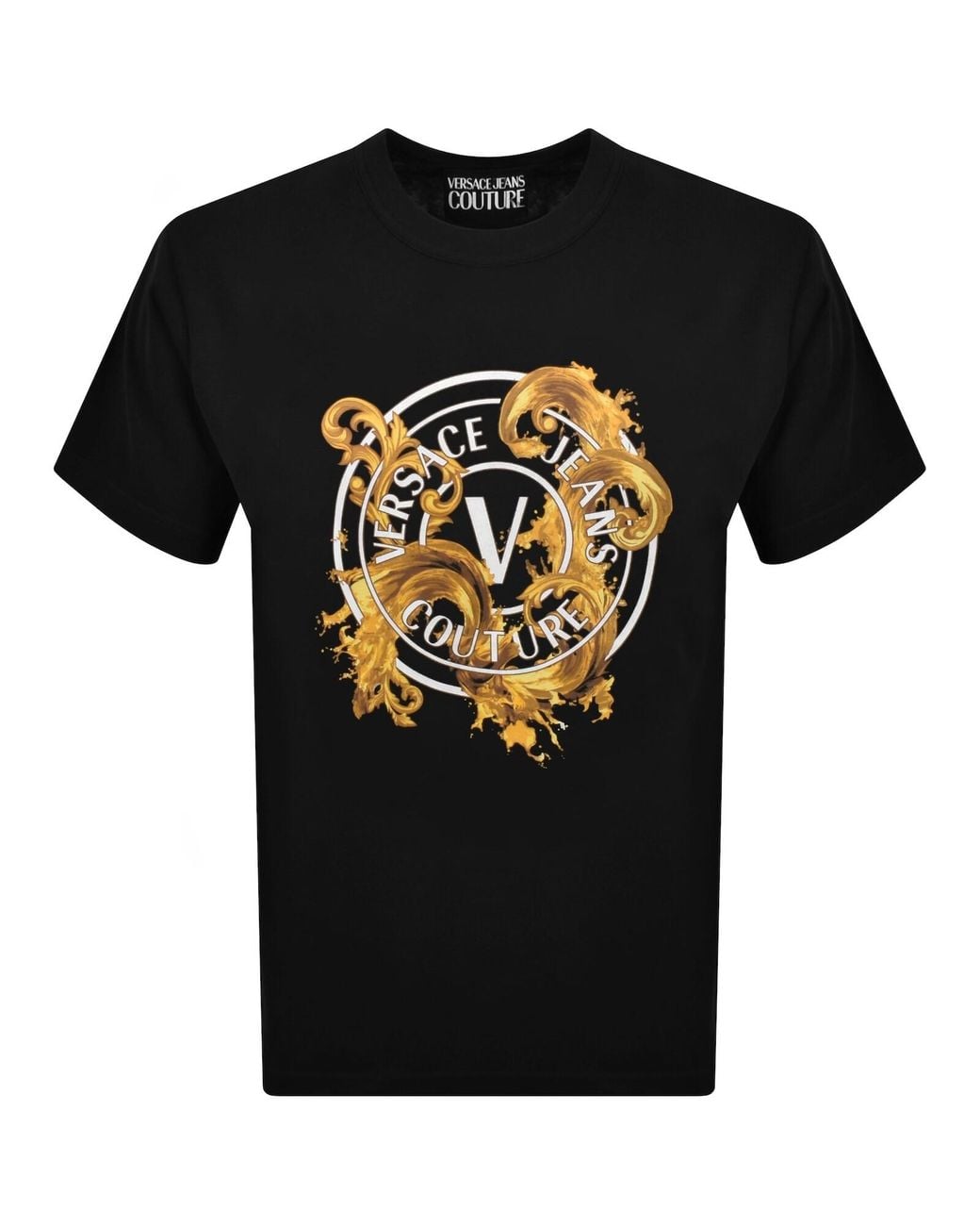Versace Jeans Black Couture V Emblem T Shirt for men