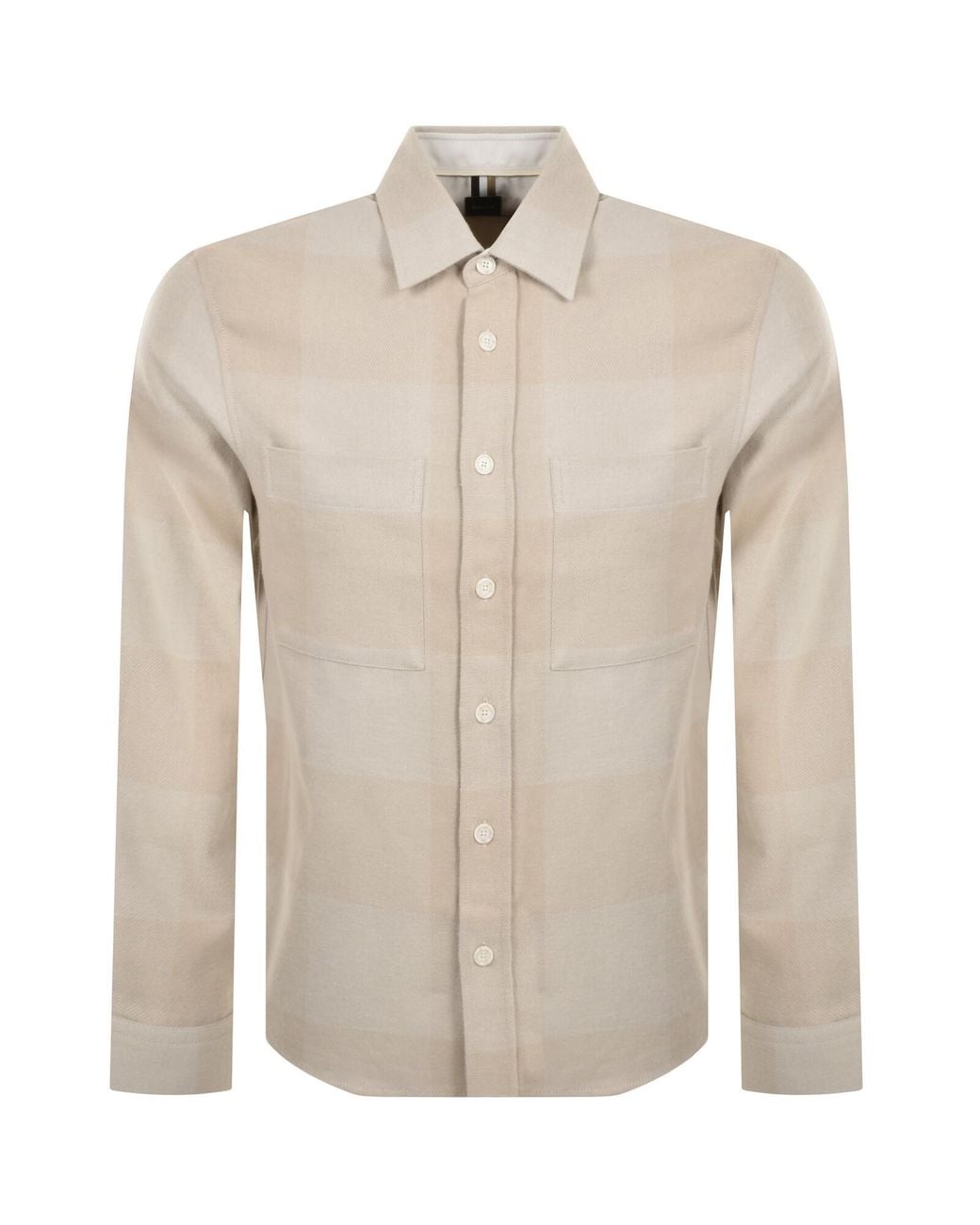 BOSS BUSINESS Natural Cotton Check Overshirt Jacket for men