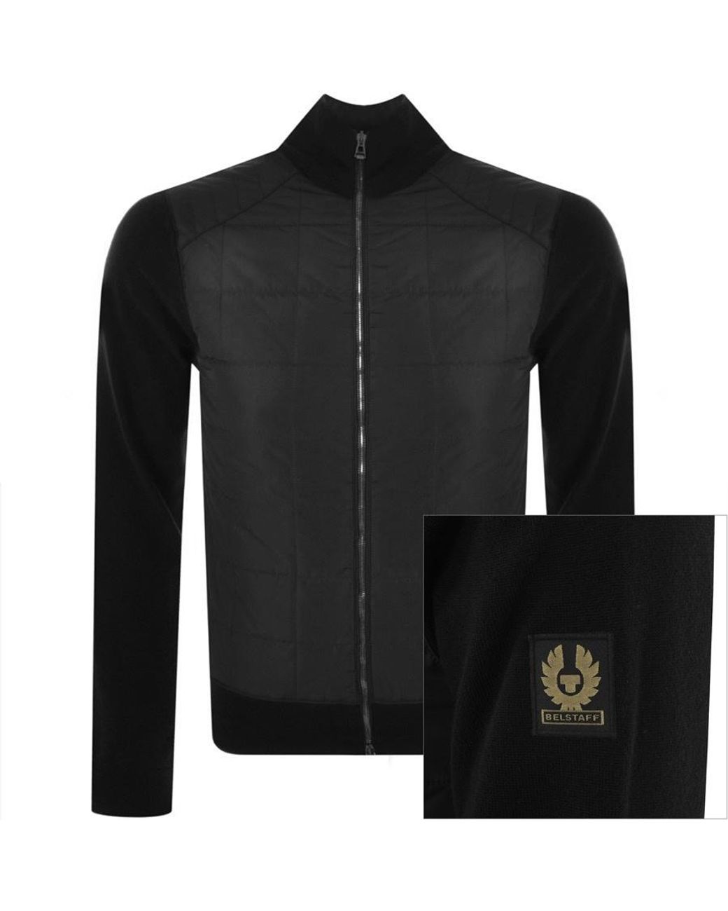 Belstaff Black Kelbrook Full Zip Knit Jumper for men