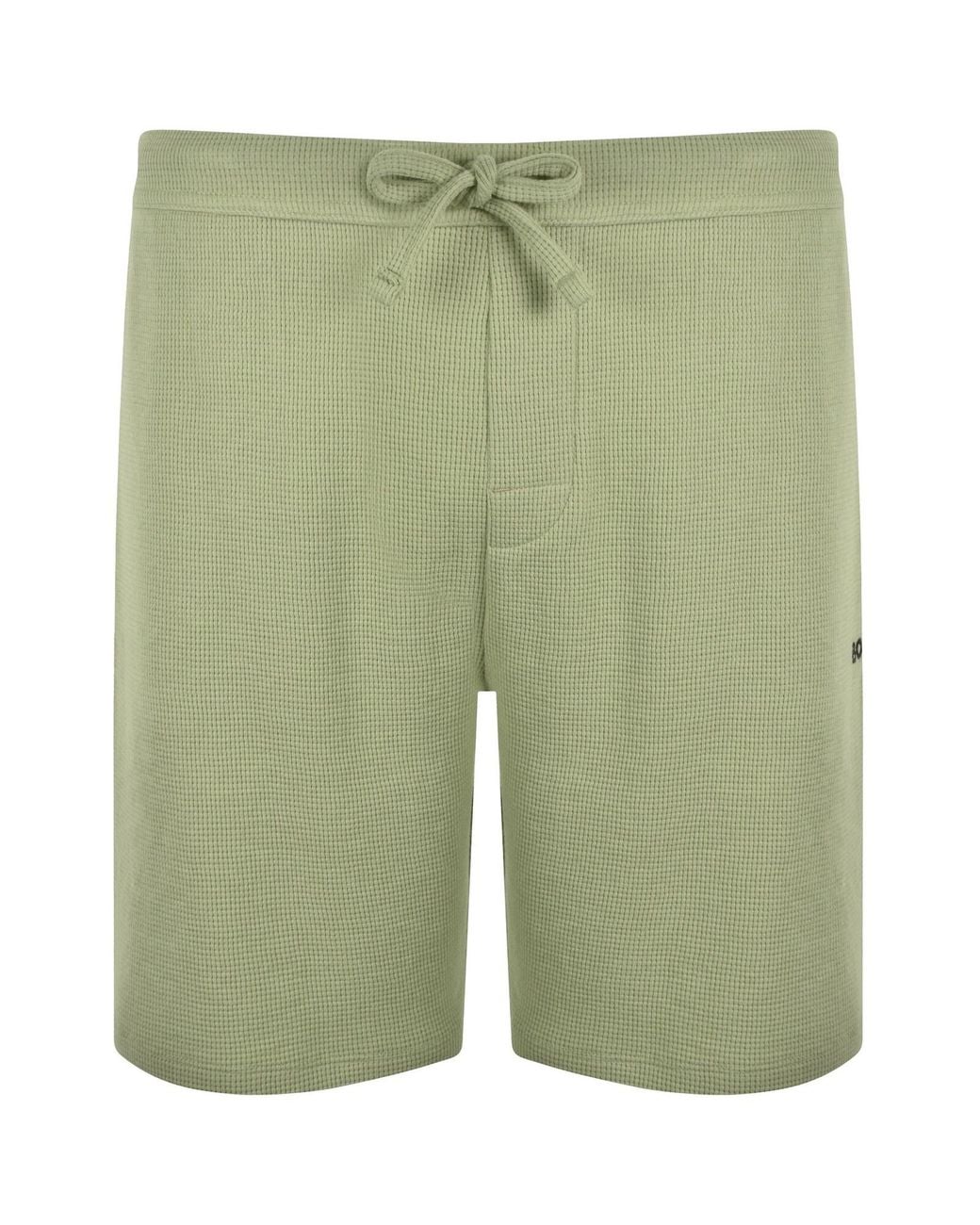 BOSS BUSINESS Green Boss Waffle Shorts for men