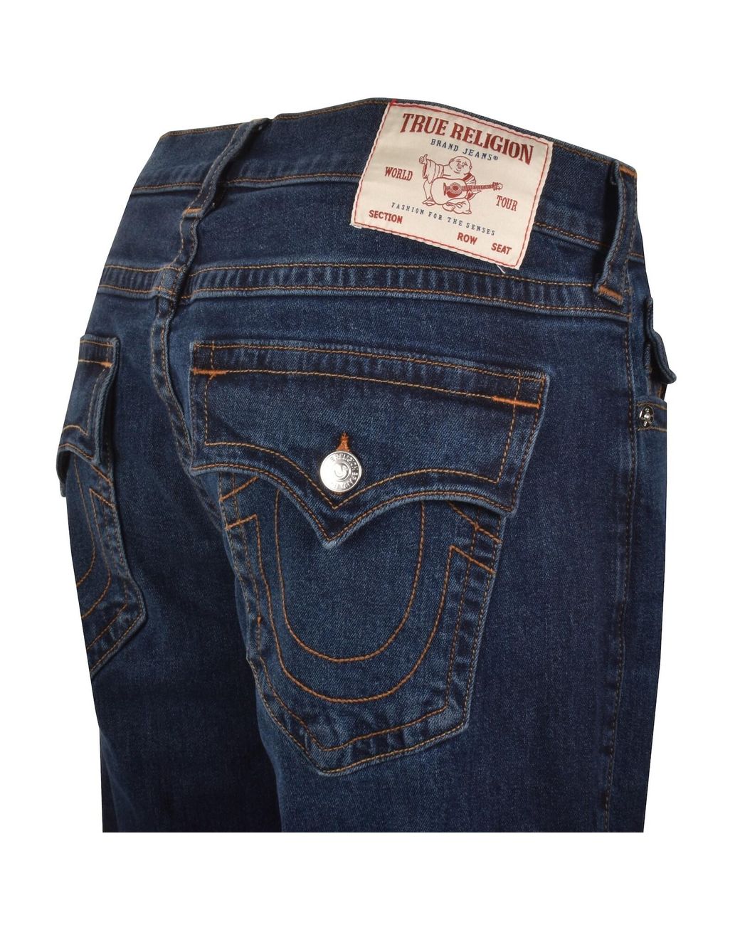 True Religion Blue Ricky Flap Jeans Dark Wash for men