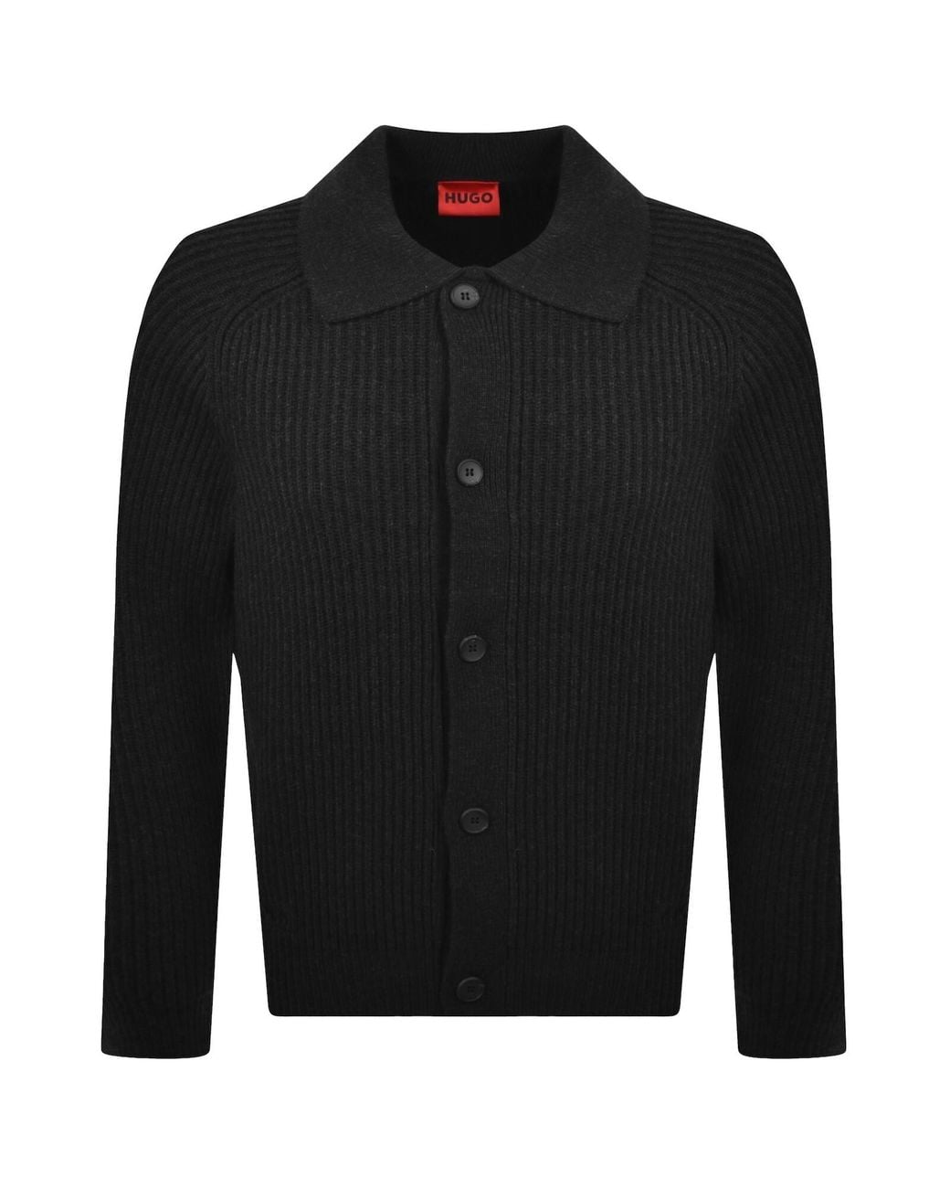 HUGO Black Sardeep Knit Cardigan for men