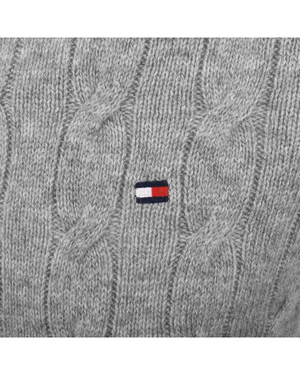 Tommy Hilfiger Gray Lambswool Cable Knit Jumper for men