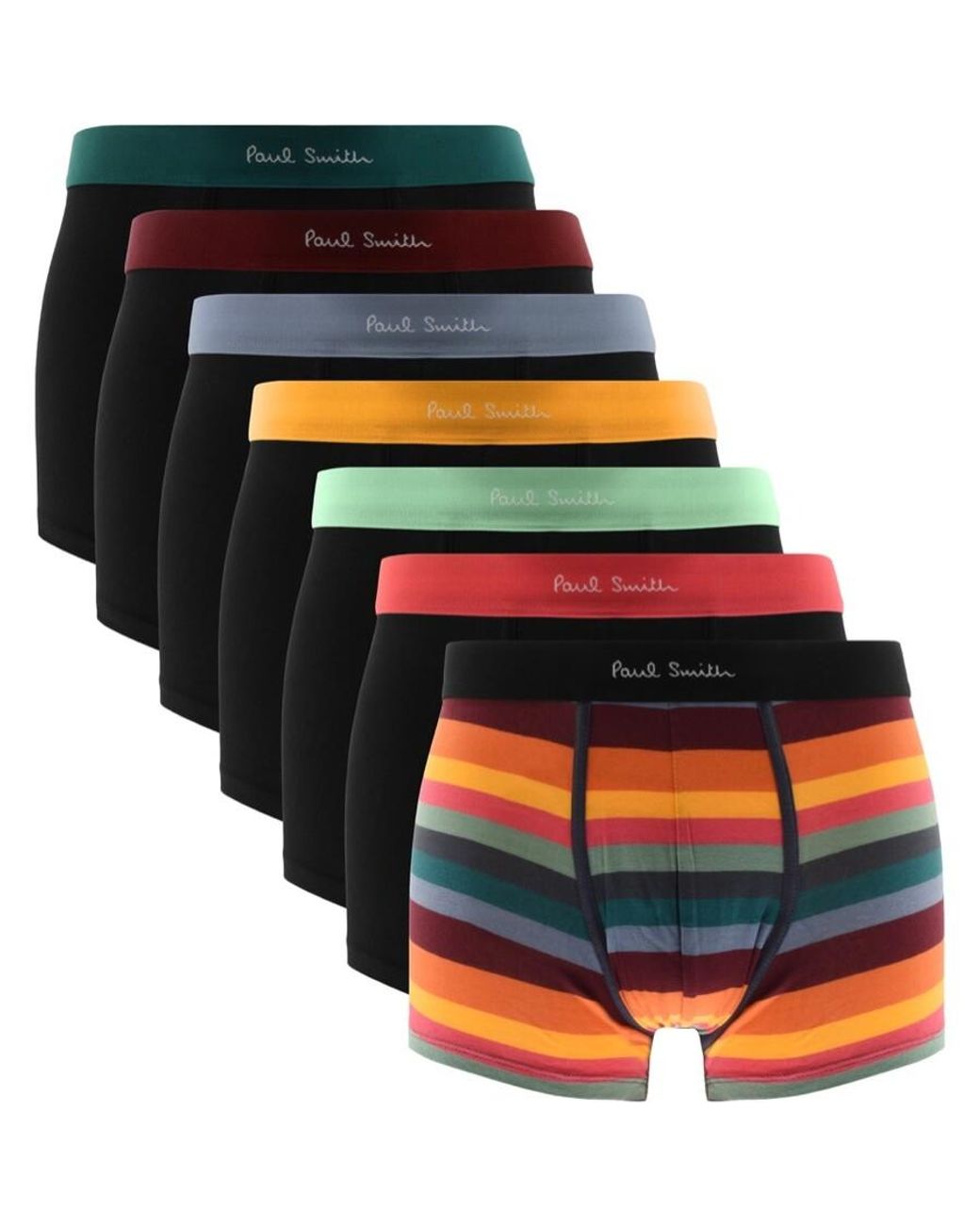 Paul Smith Black 7 Pack Trunks for men
