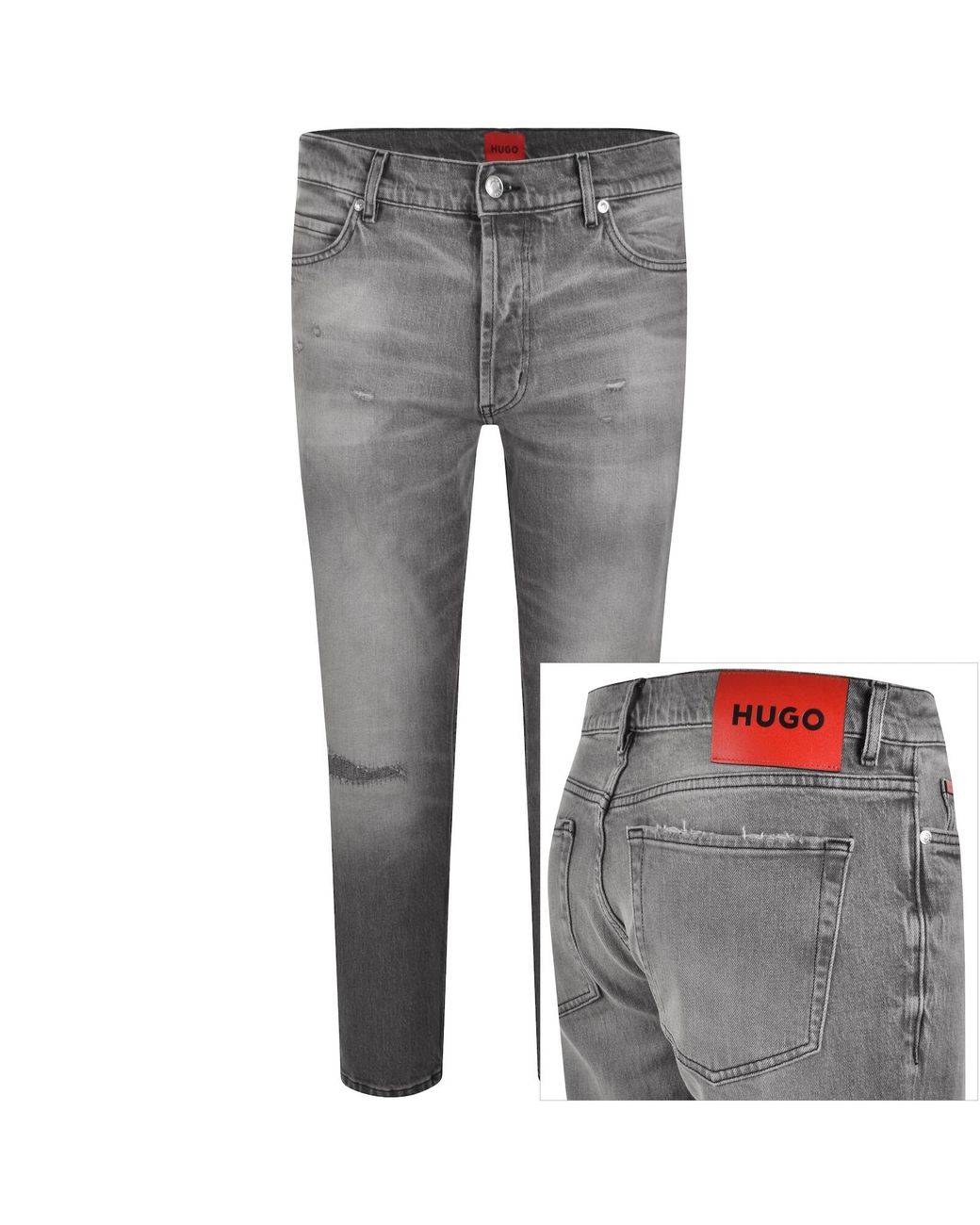 HUGO Gray 634 Tapered Fit Jeans Medium for men