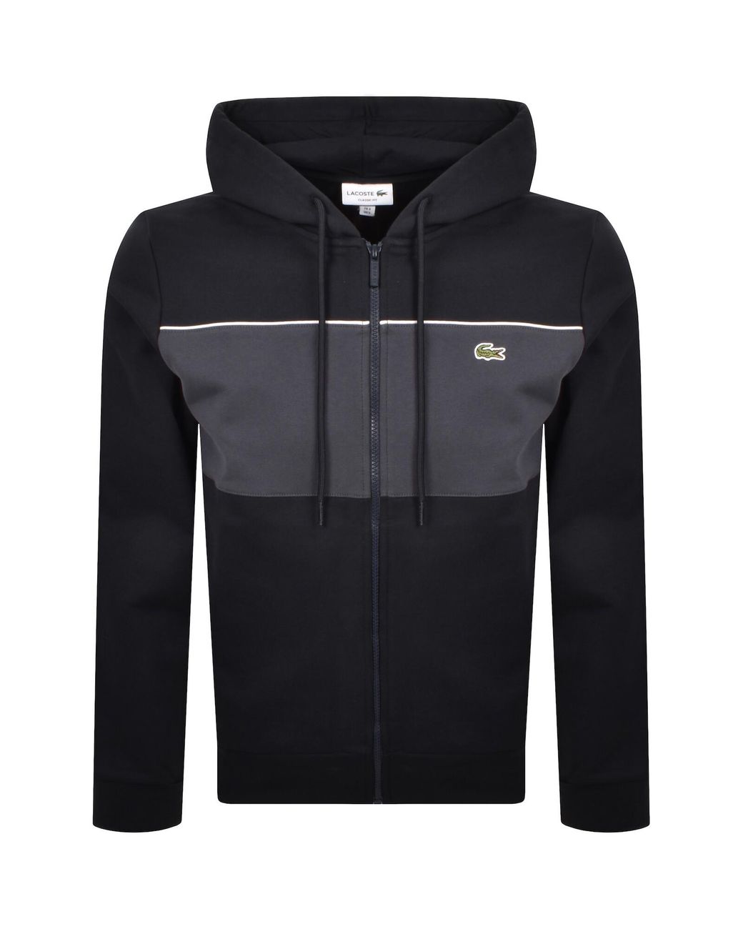 Lacoste Black Logo Full Zip Hoodie for men