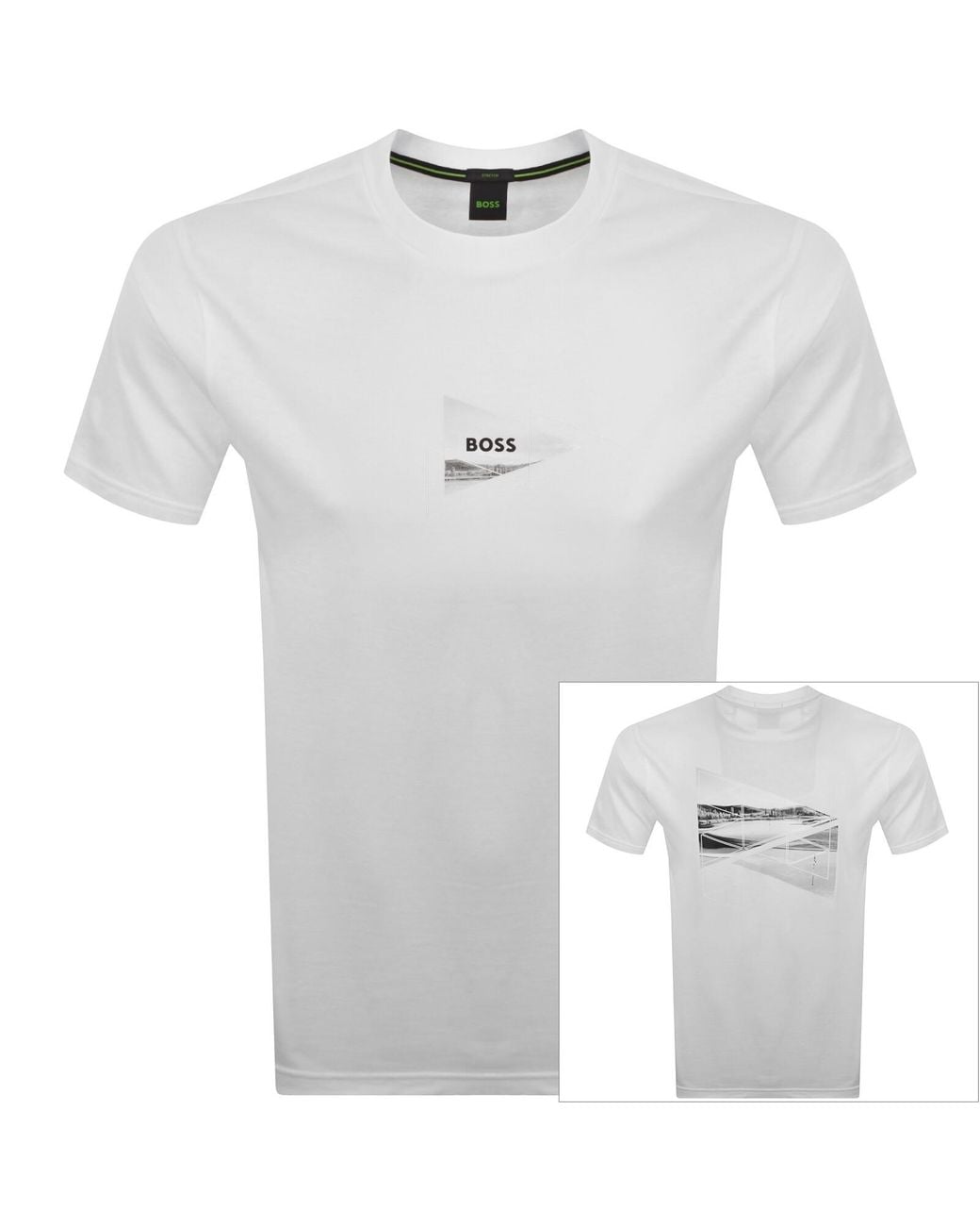 Boss White Boss Network Photo T Shirt Open for men