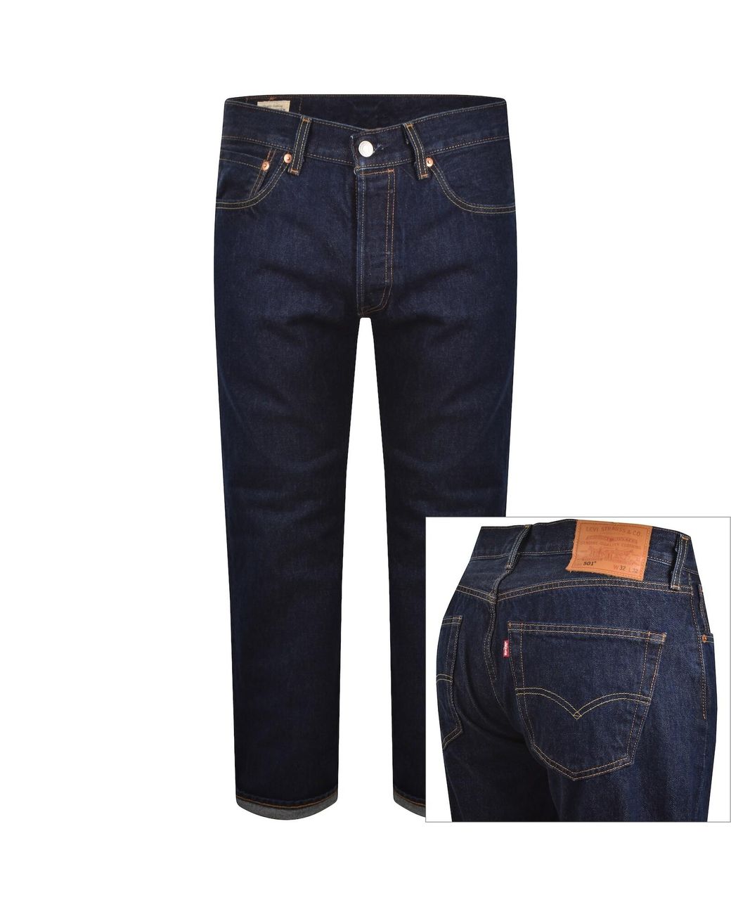 Levi's Blue 501 Original Straight Fit Jeans for men