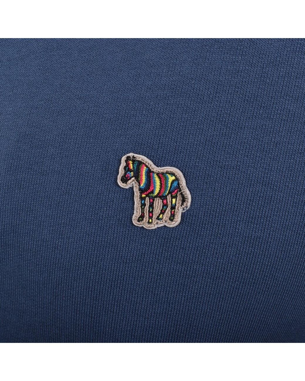 Paul Smith Blue Zebra Half Zip Sweatshirt for men