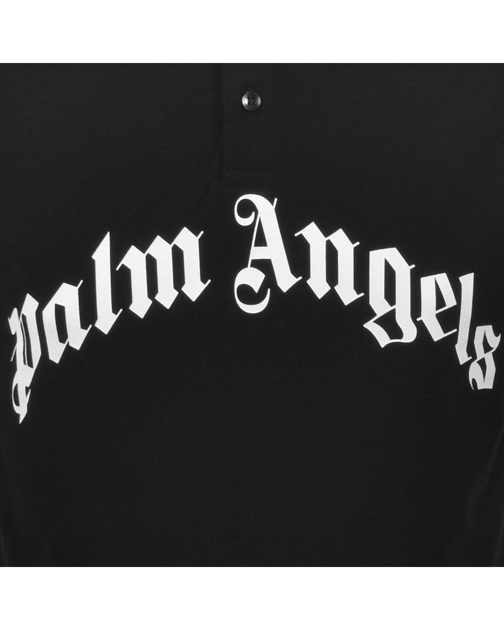 Palm Angels Black Curved Logo Polo for men