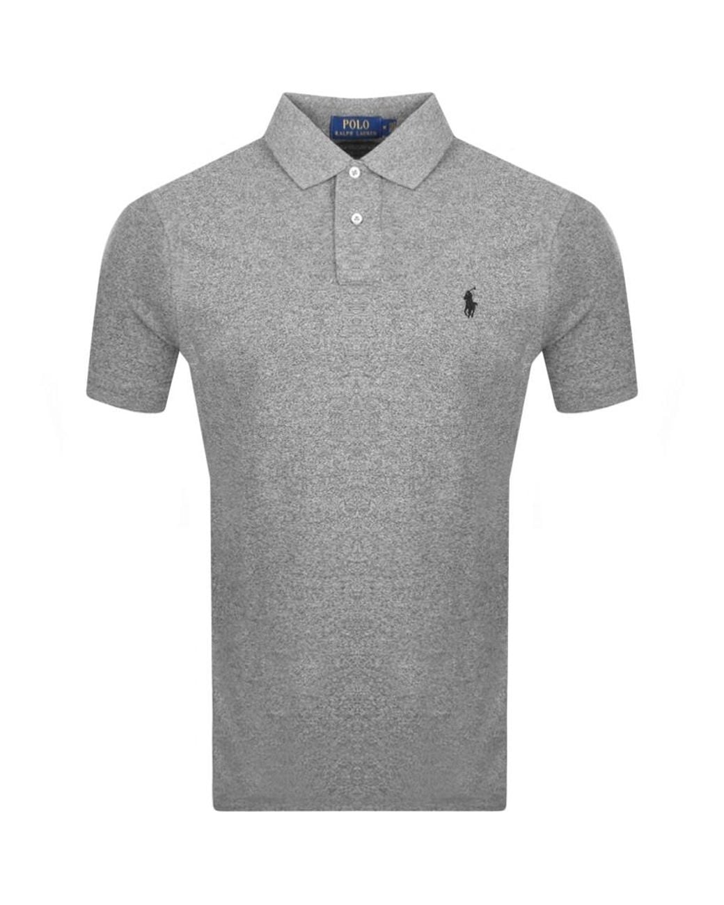 Ralph Lauren Gray Custom Slim Fit Polo T Shirt for men
