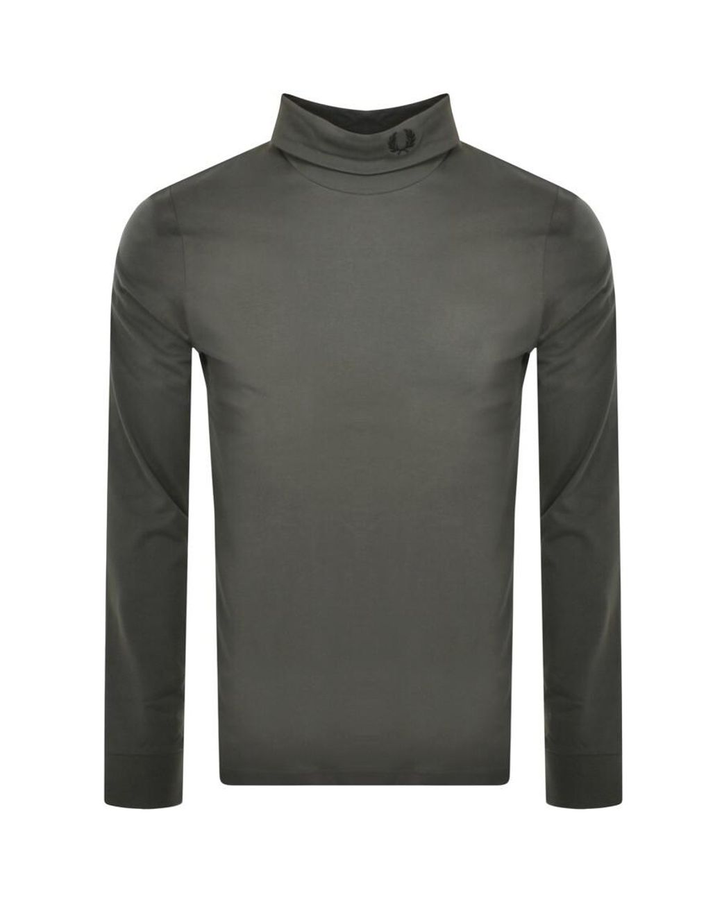 Fred Perry Roll Neck Long Sleeve T Shirt in Gray for Men | Lyst